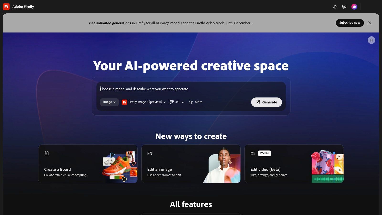 Adobe — Firefly + Creative Cloud