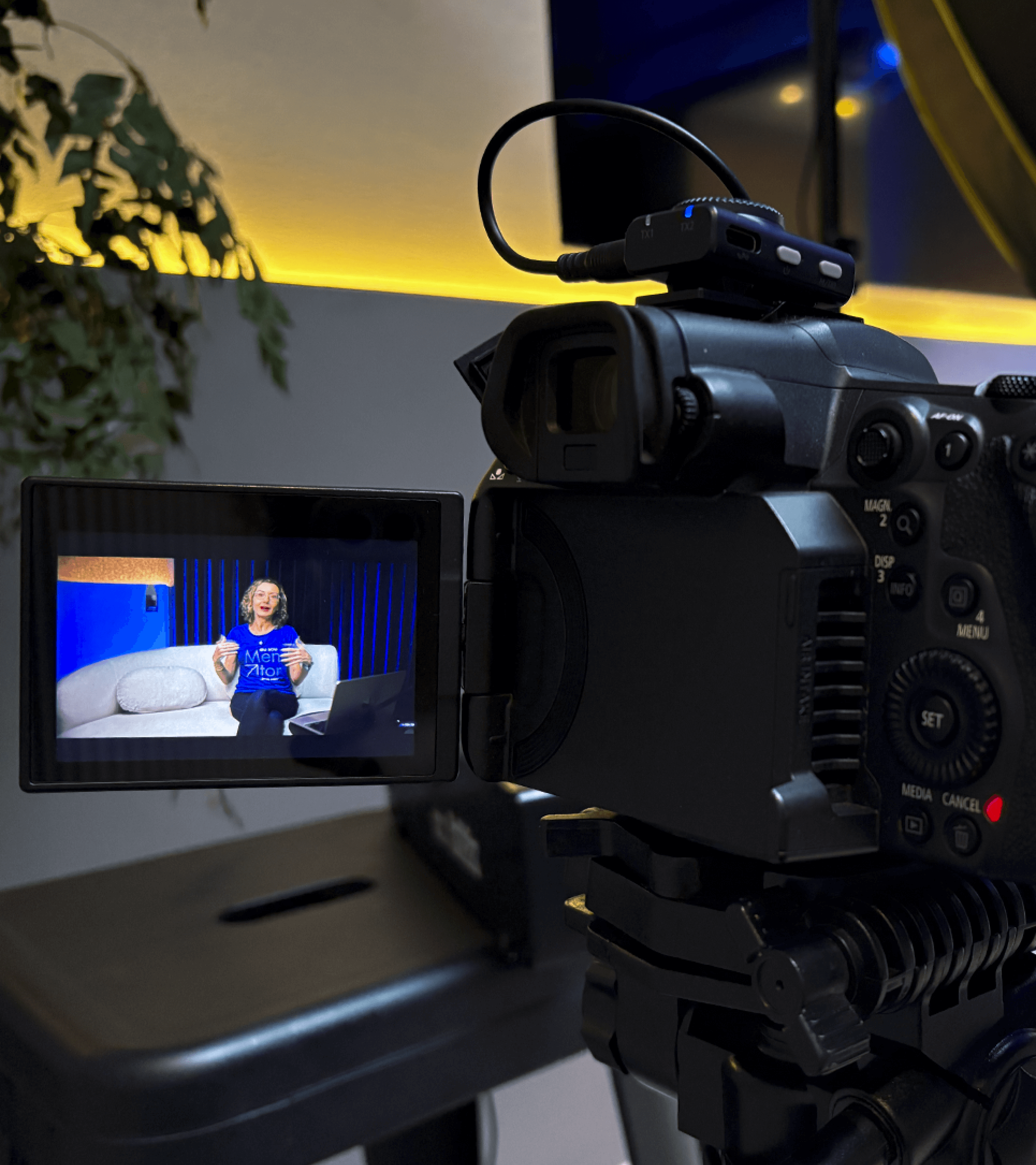 imagem de camera  gravando um pessoa