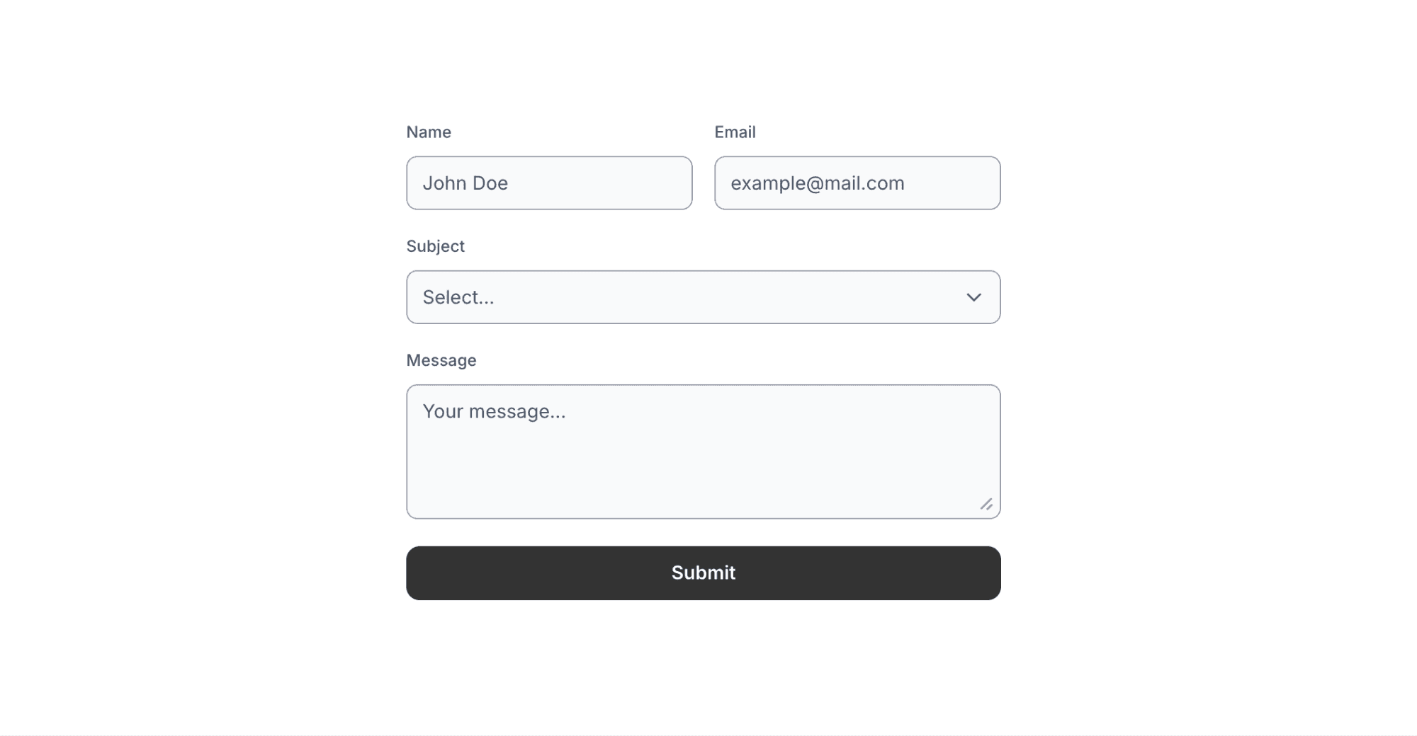 contact form made in Framer