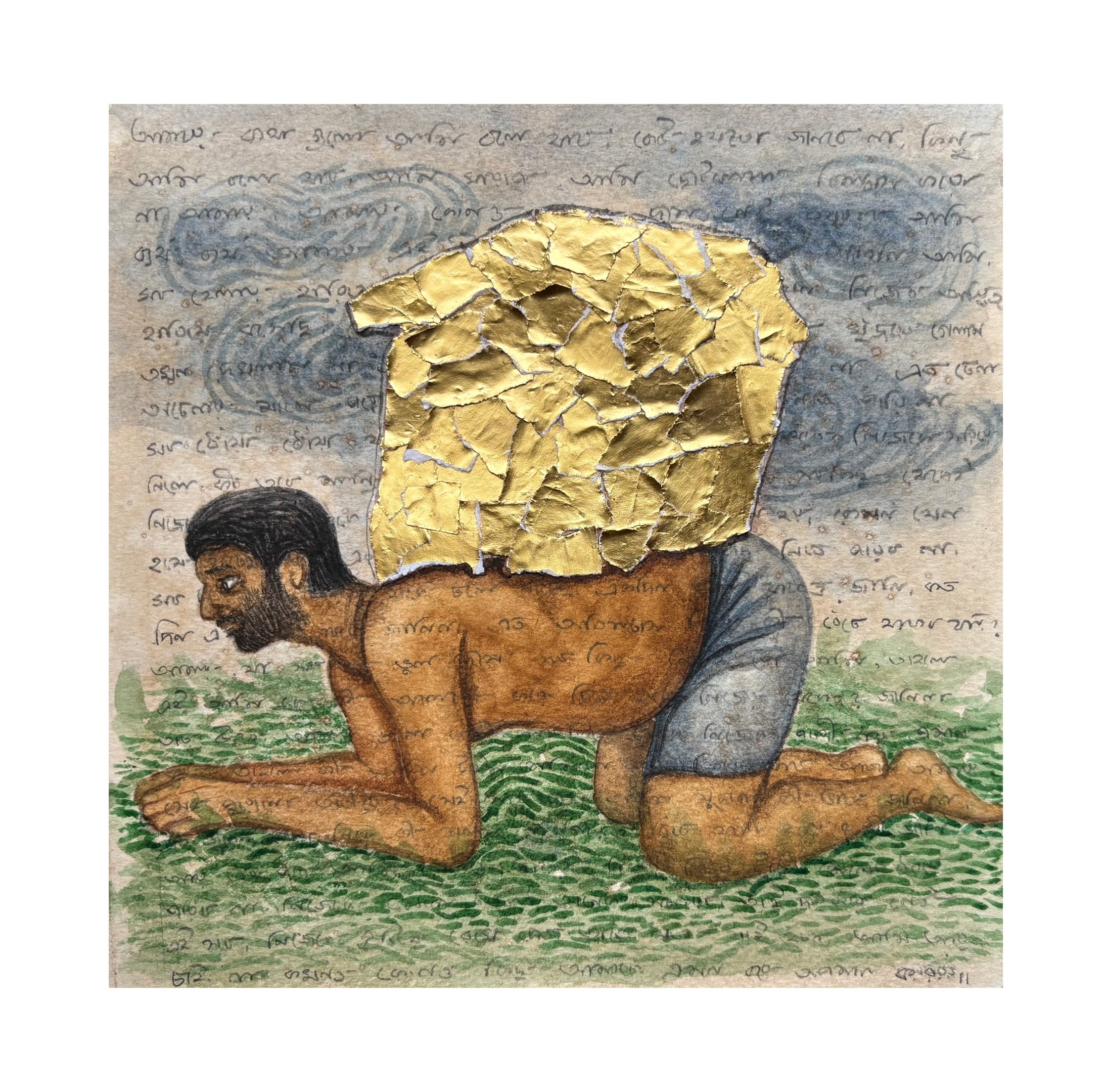 herd of sheep on road painting