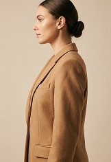 profile angle of a woman wearing jacket