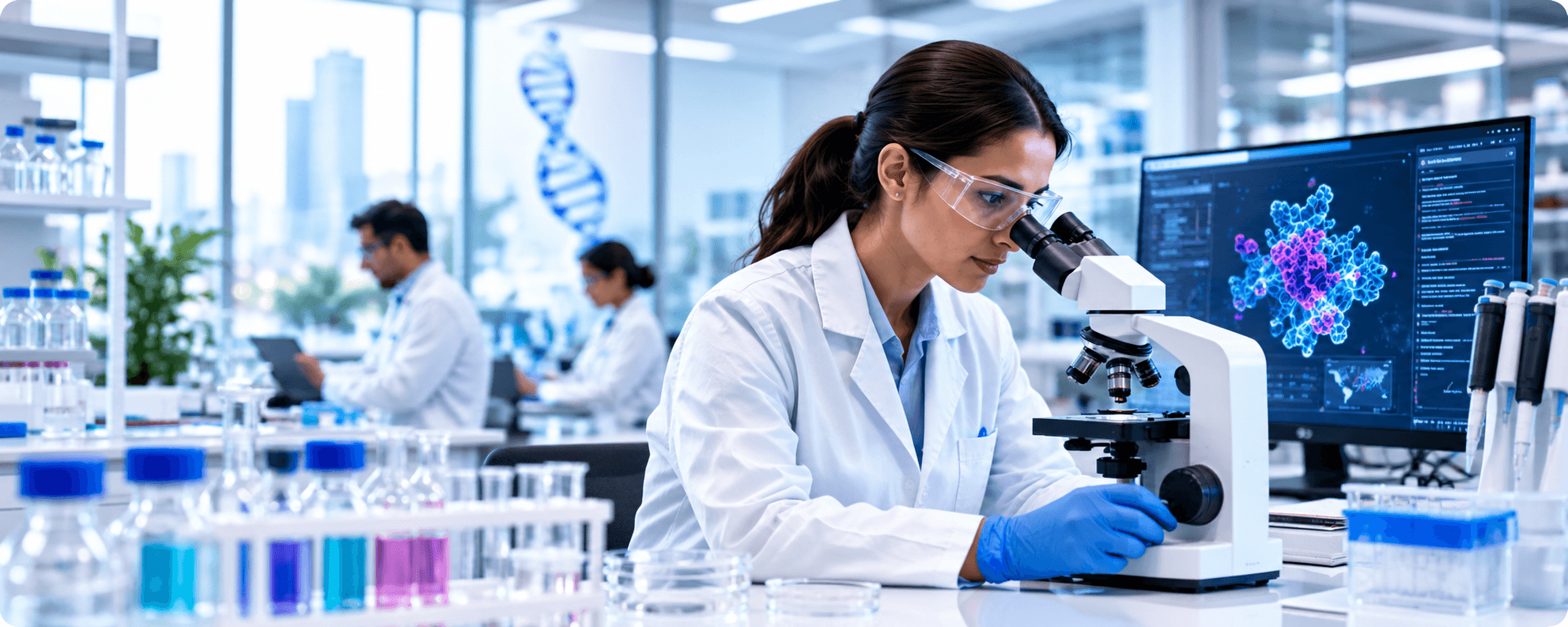 Life sciences professional in a modern laboratory