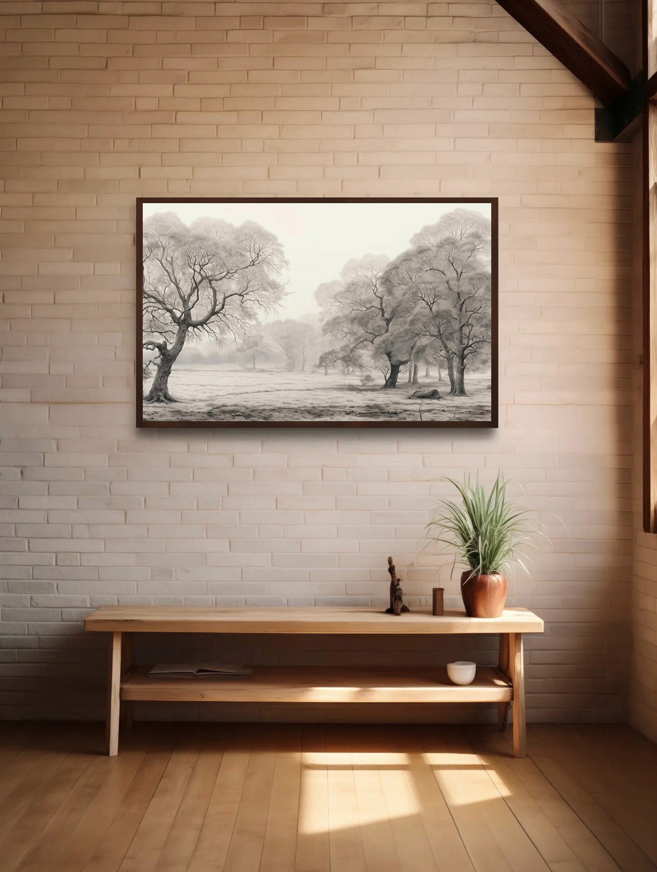 Folk Fable AI product mockup in living room