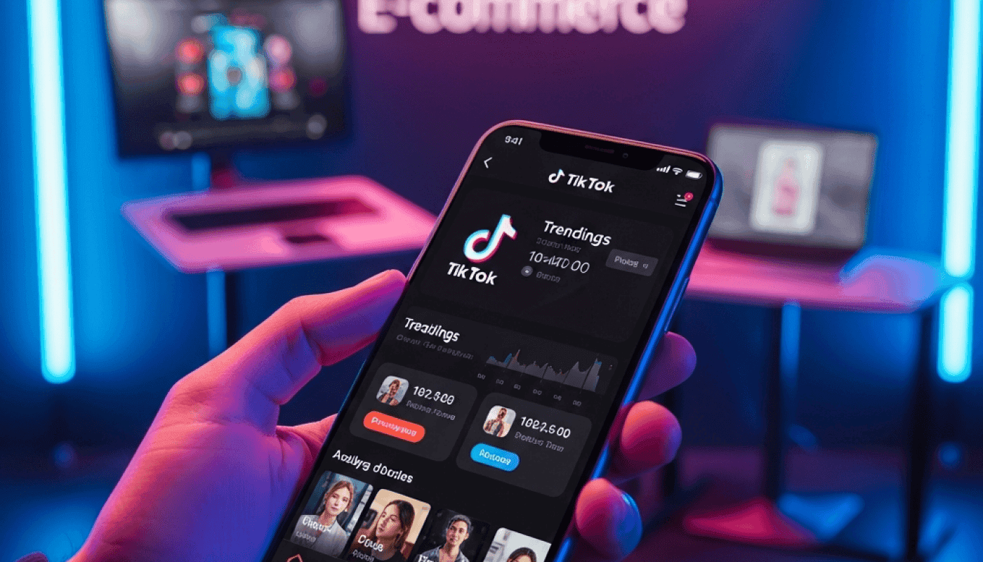 Phone showing TikTok e-commerce analytics interface - TikTok Content Creation Tips