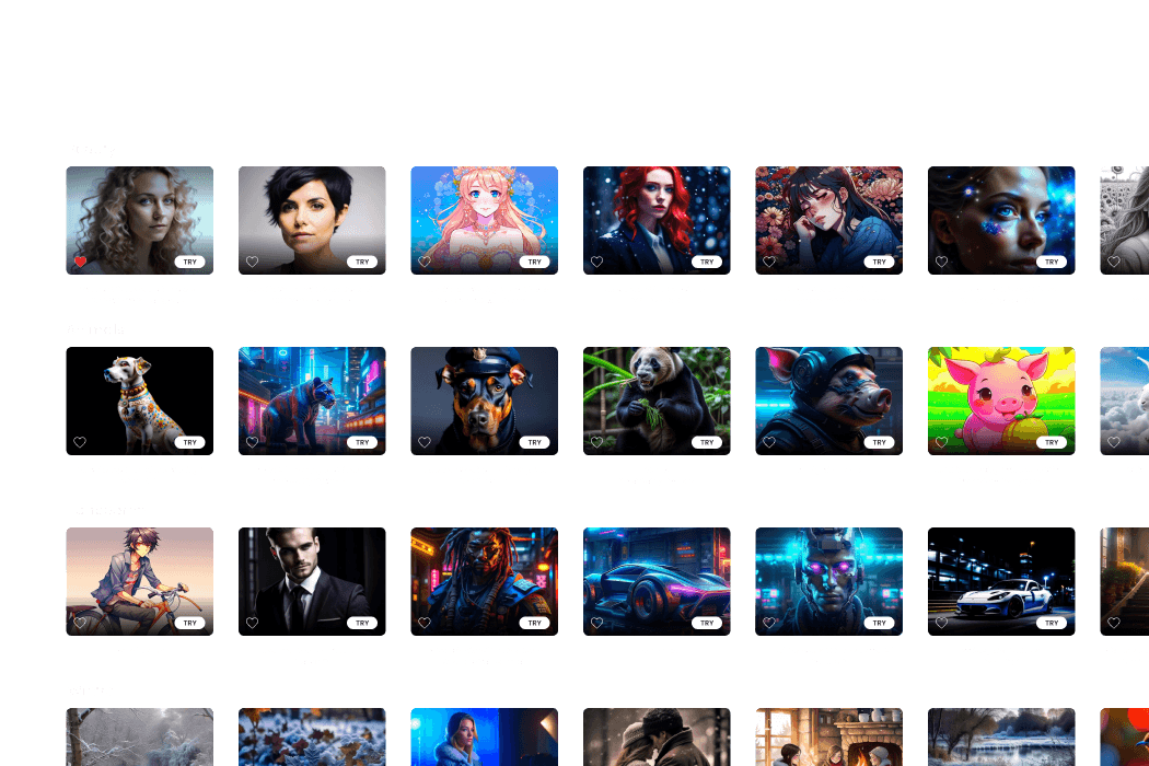Different art style collections with prompts