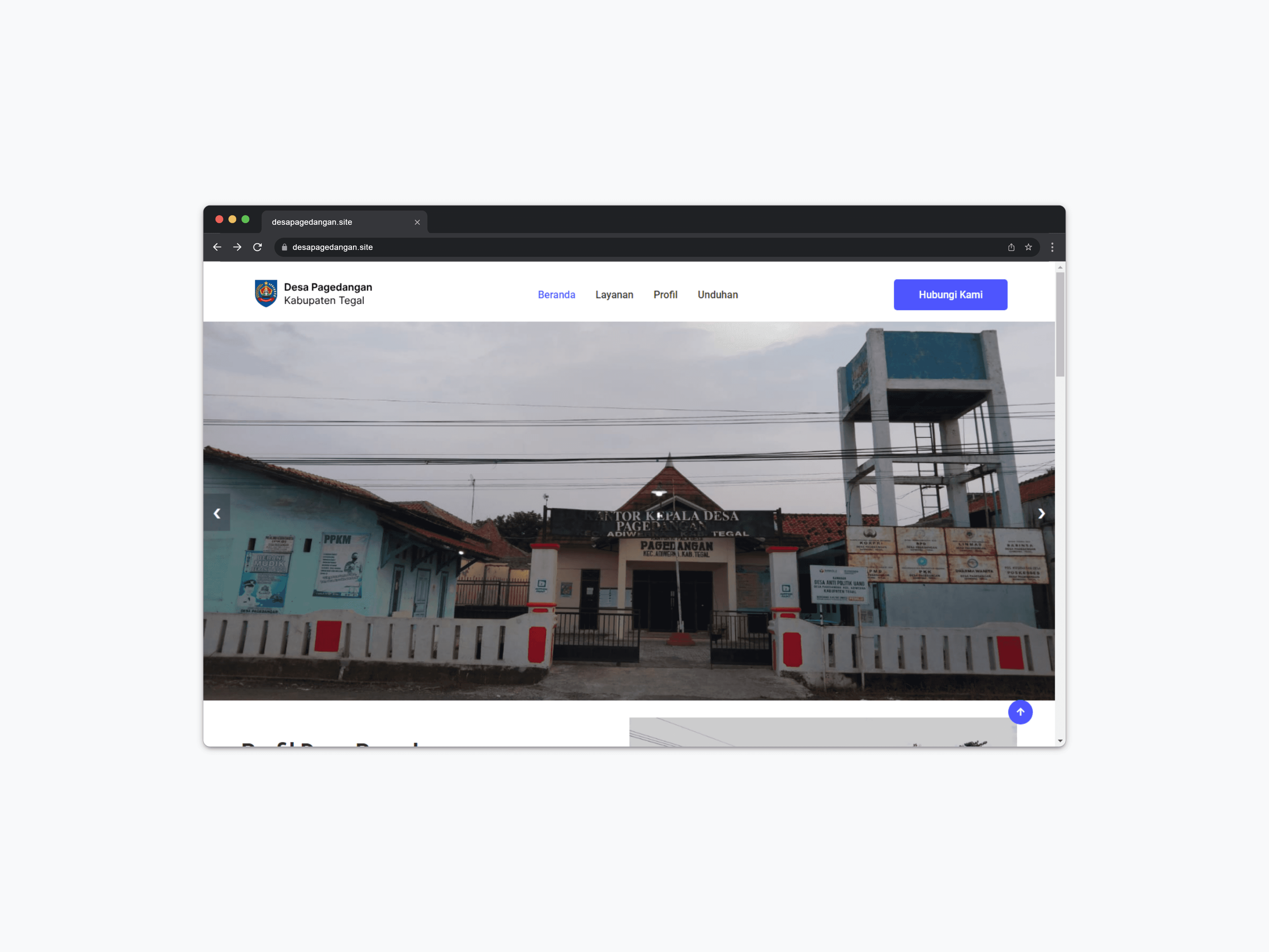 Halaman Beranda Pemerintah Desa Pagedangan