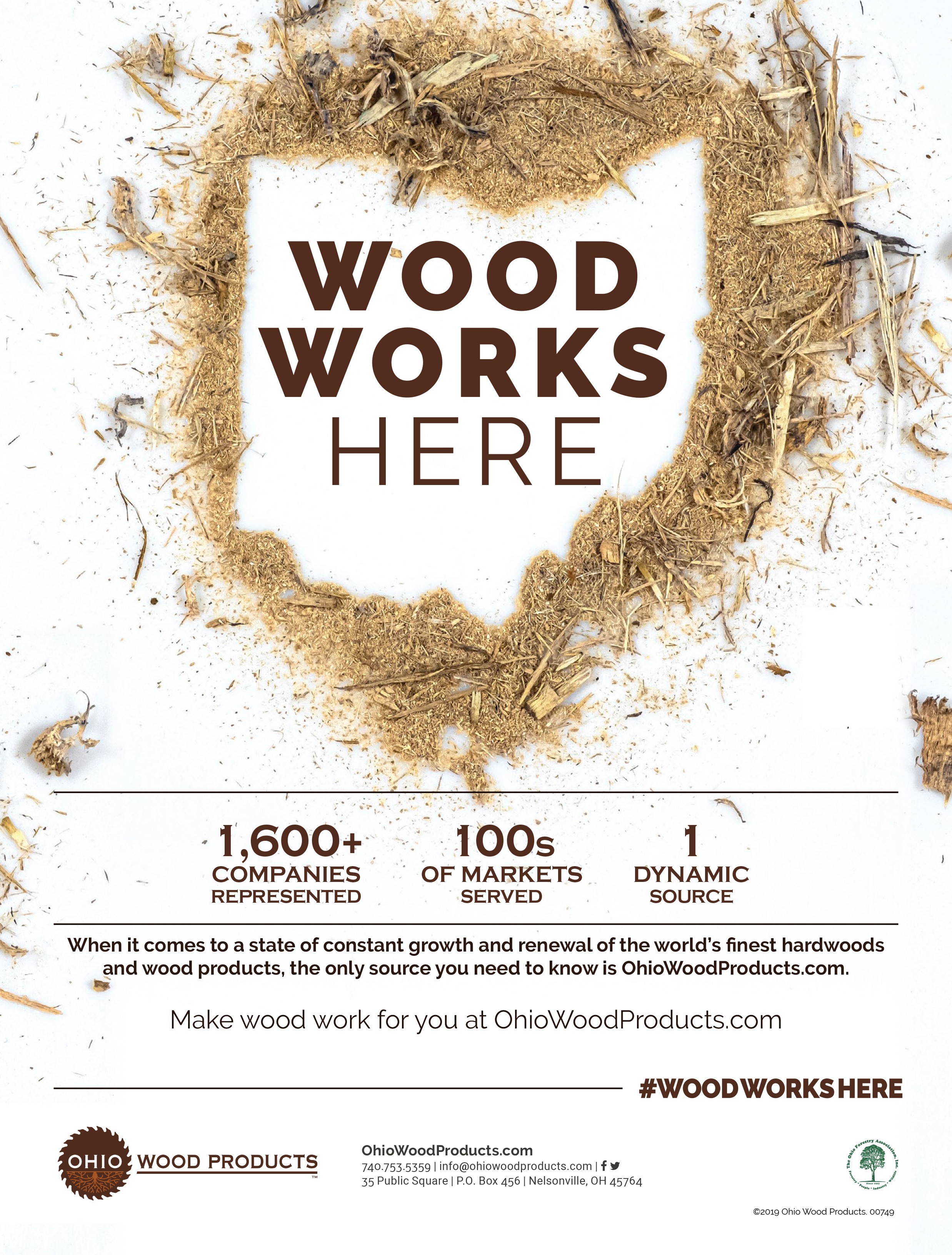 Wood Works Here print ad