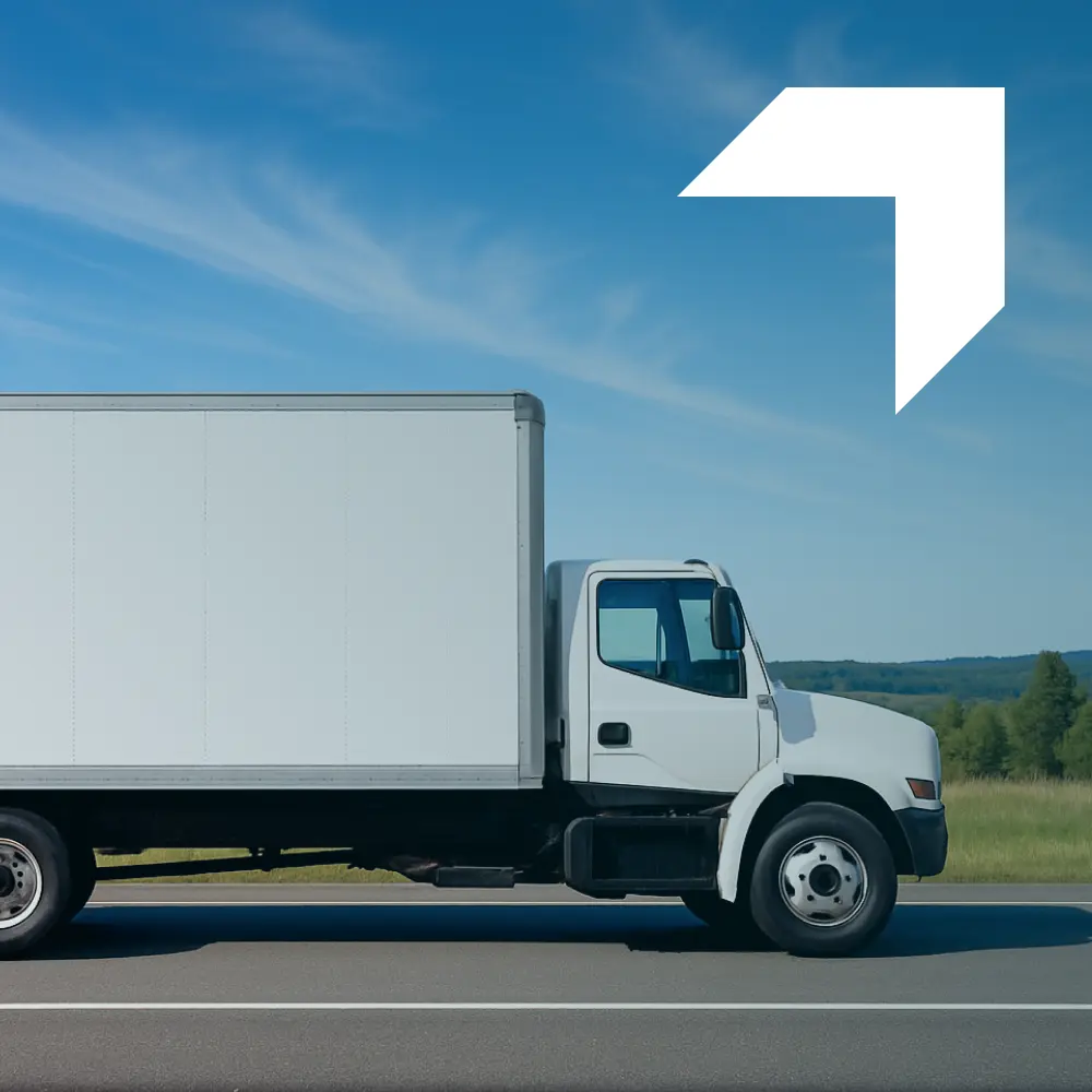 White box truck representing Box Truck Insurance services by GIA Group, LLC