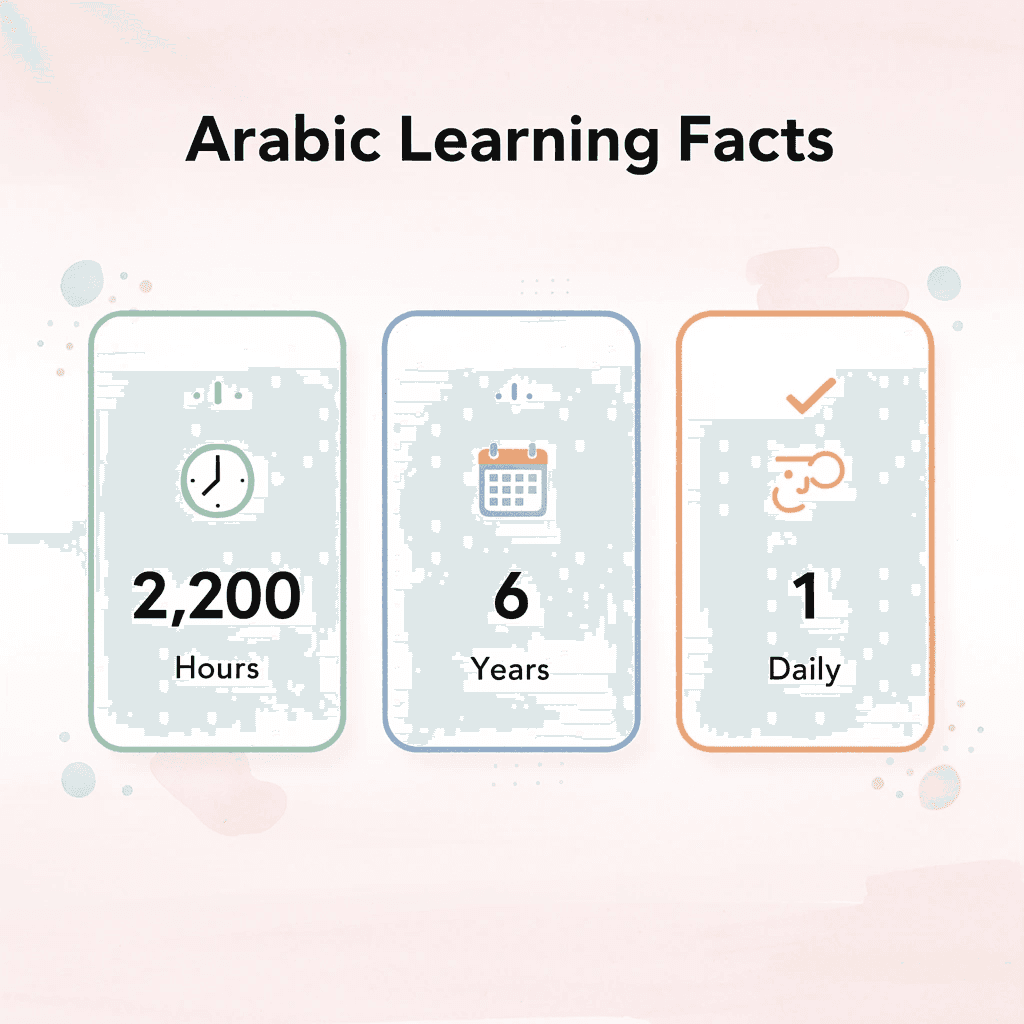 Infographic showing Arabic learning time requirements