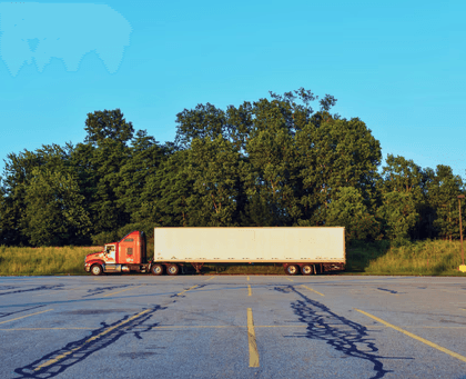 red and white freight truck