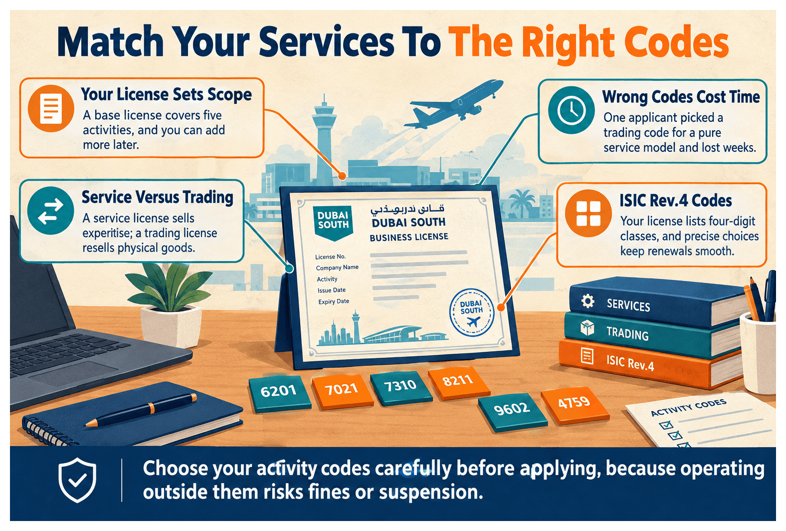 Infographic: What Business Activities Are Allowed Under a Dubai South Service License