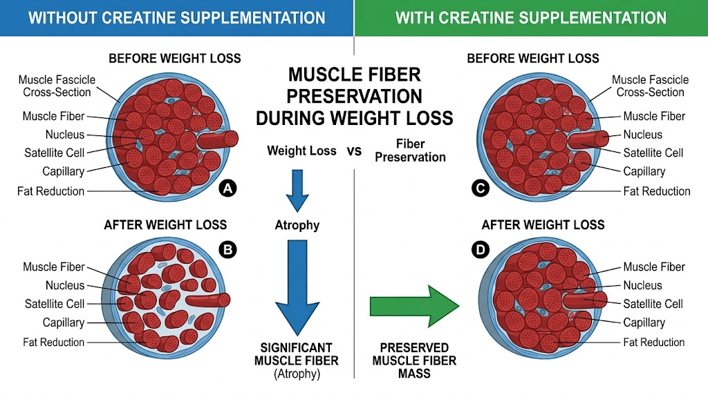 Creatine muscle preservation during semaglutide weight loss comparison