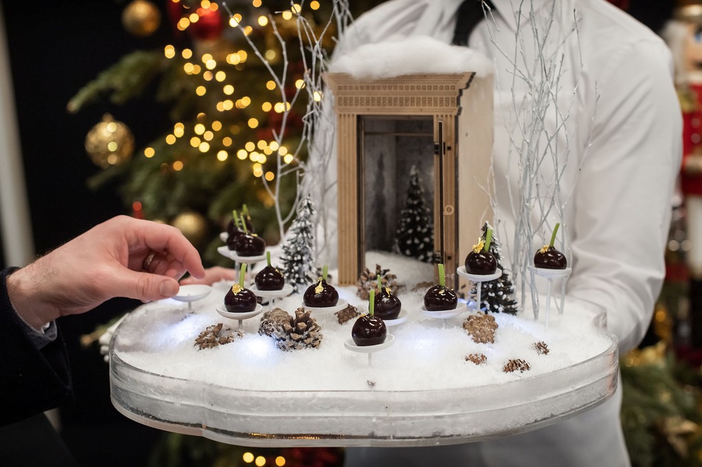 Winter wonderland entrance to Christmas venue