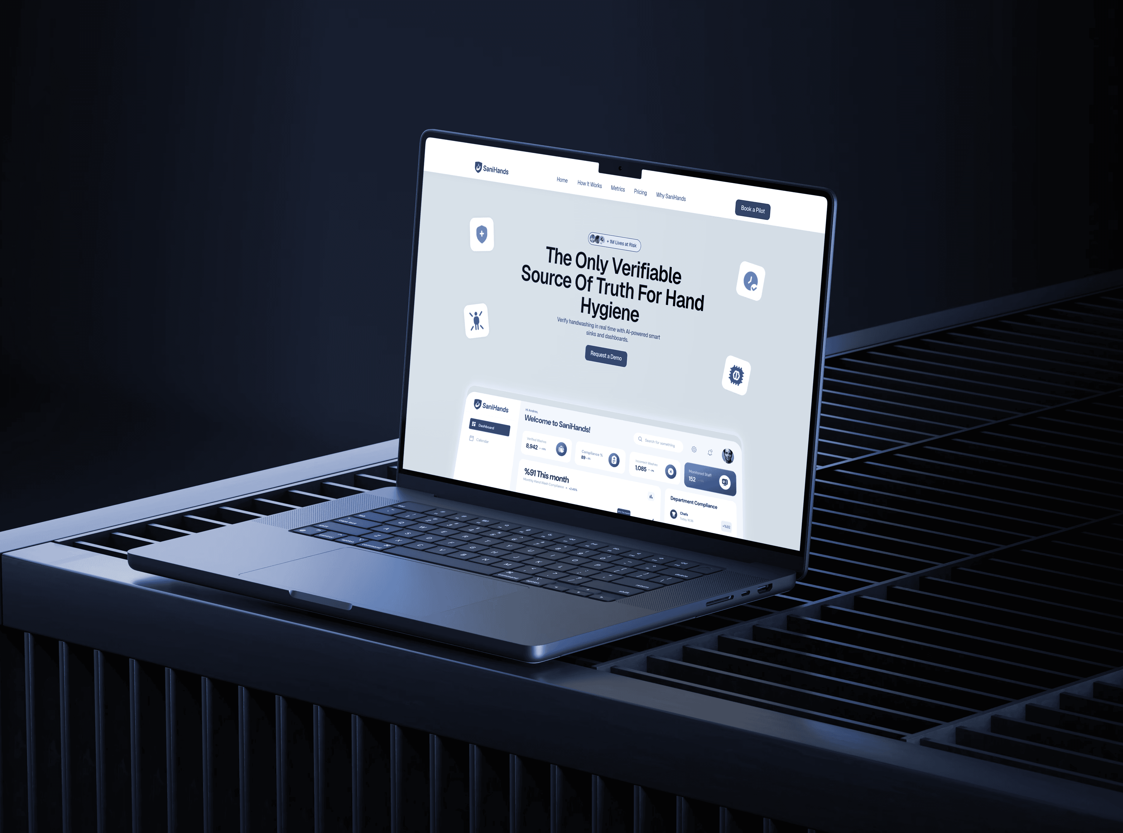 Sanihands landing page