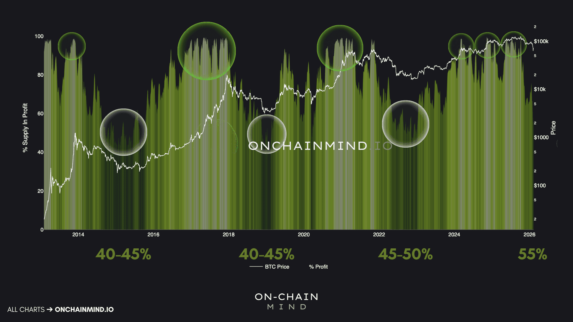 Bitcoin % Supply in Profit