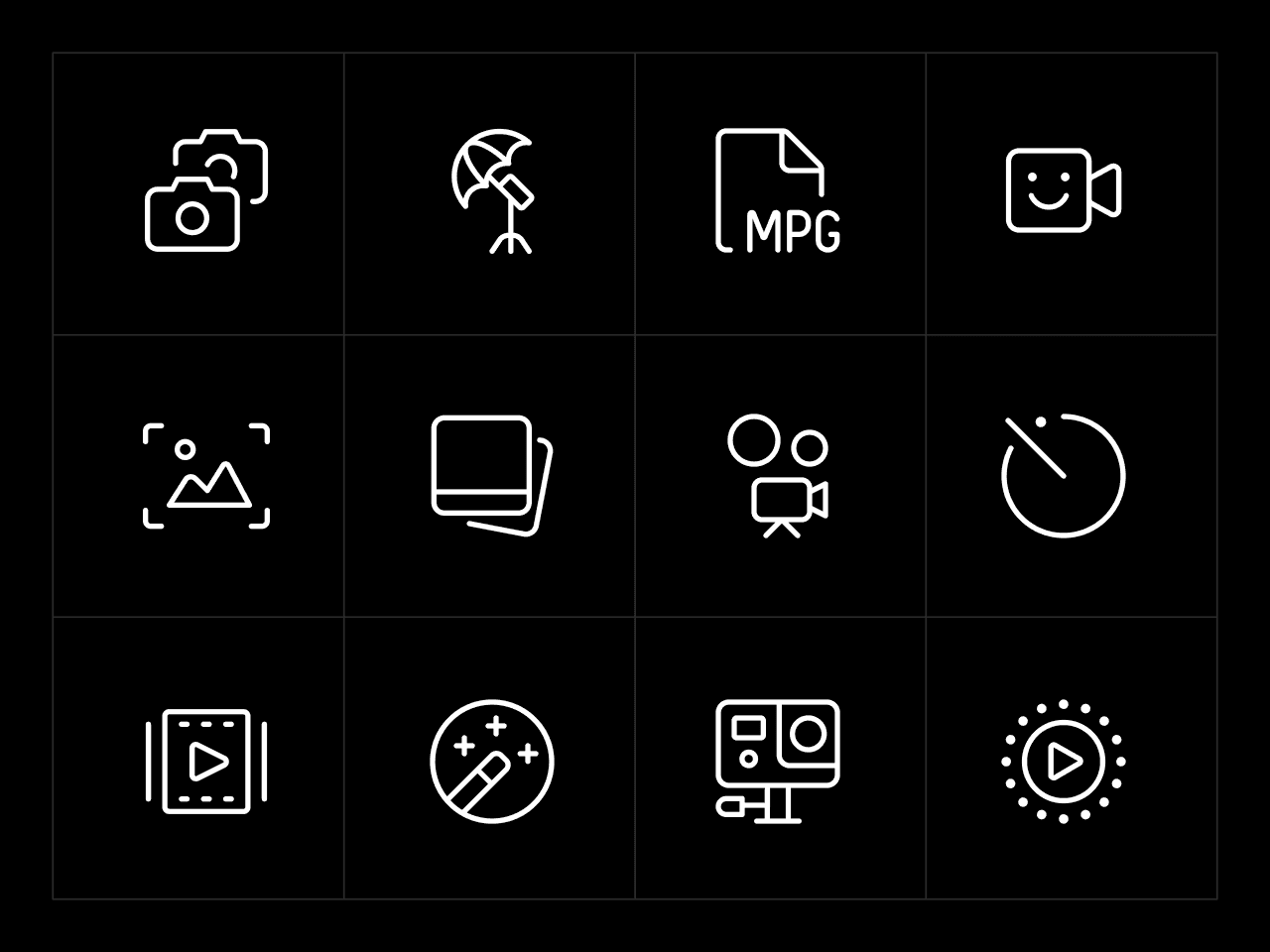 Ultimate Light Photo and Video Icon Set