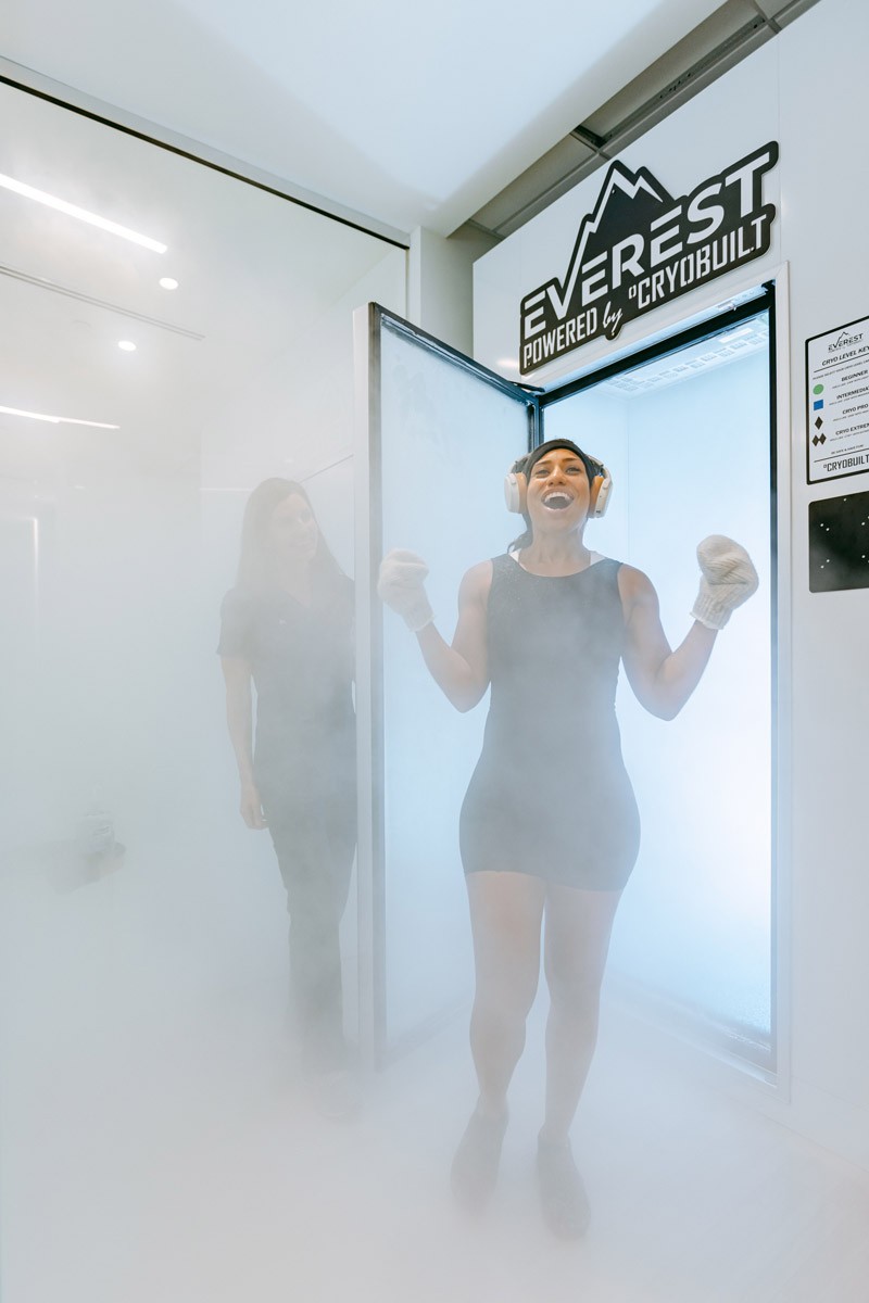 woman receiving cryotherapy