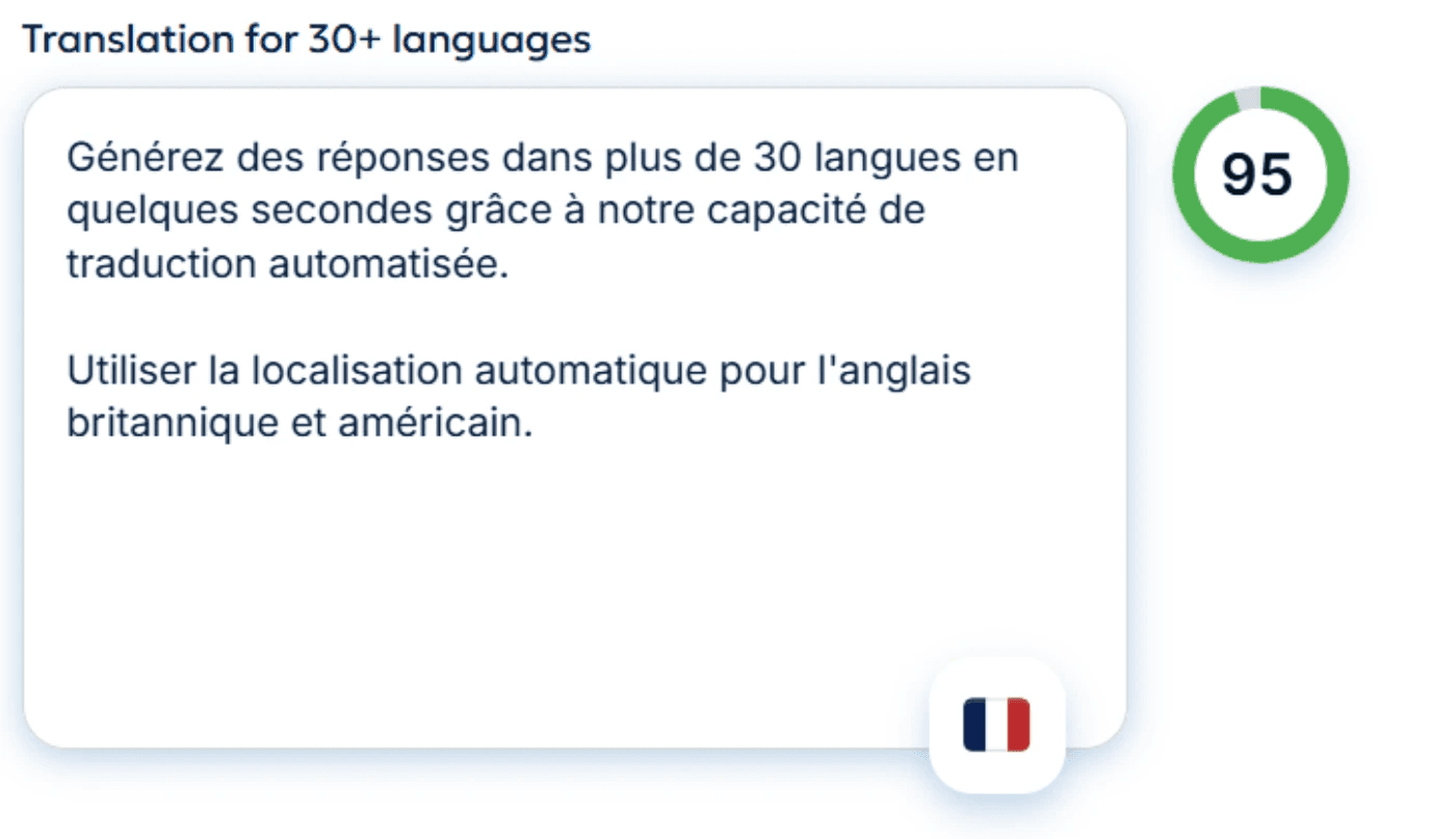 AutoRFP Translation for 30 + Langauges