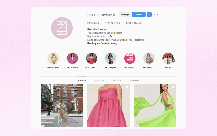 Rent the Runway Instagram