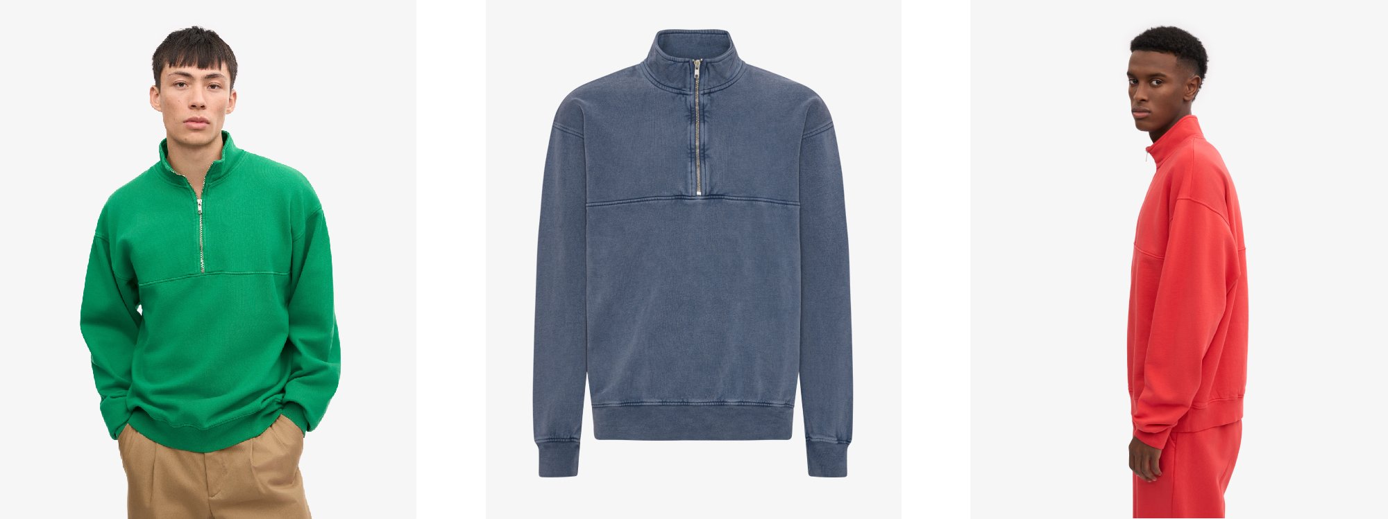  Le “quarter-zip” de Colorful Standard, disponible en plus de 40 coloris différents 