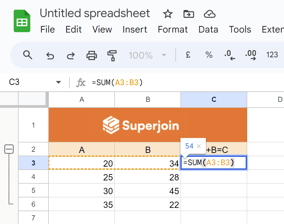 Entering Sum Formula