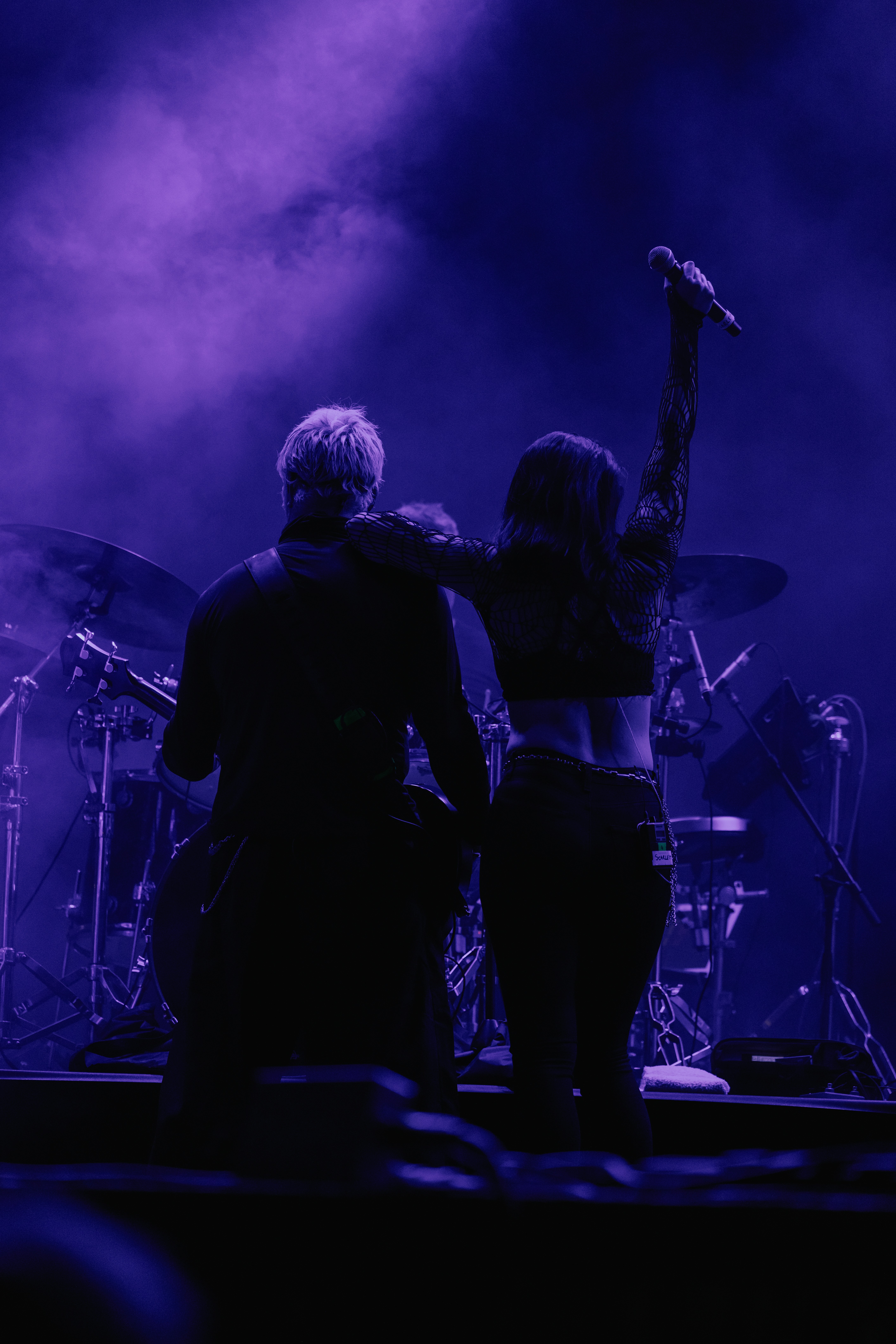 Stylish model in crowd