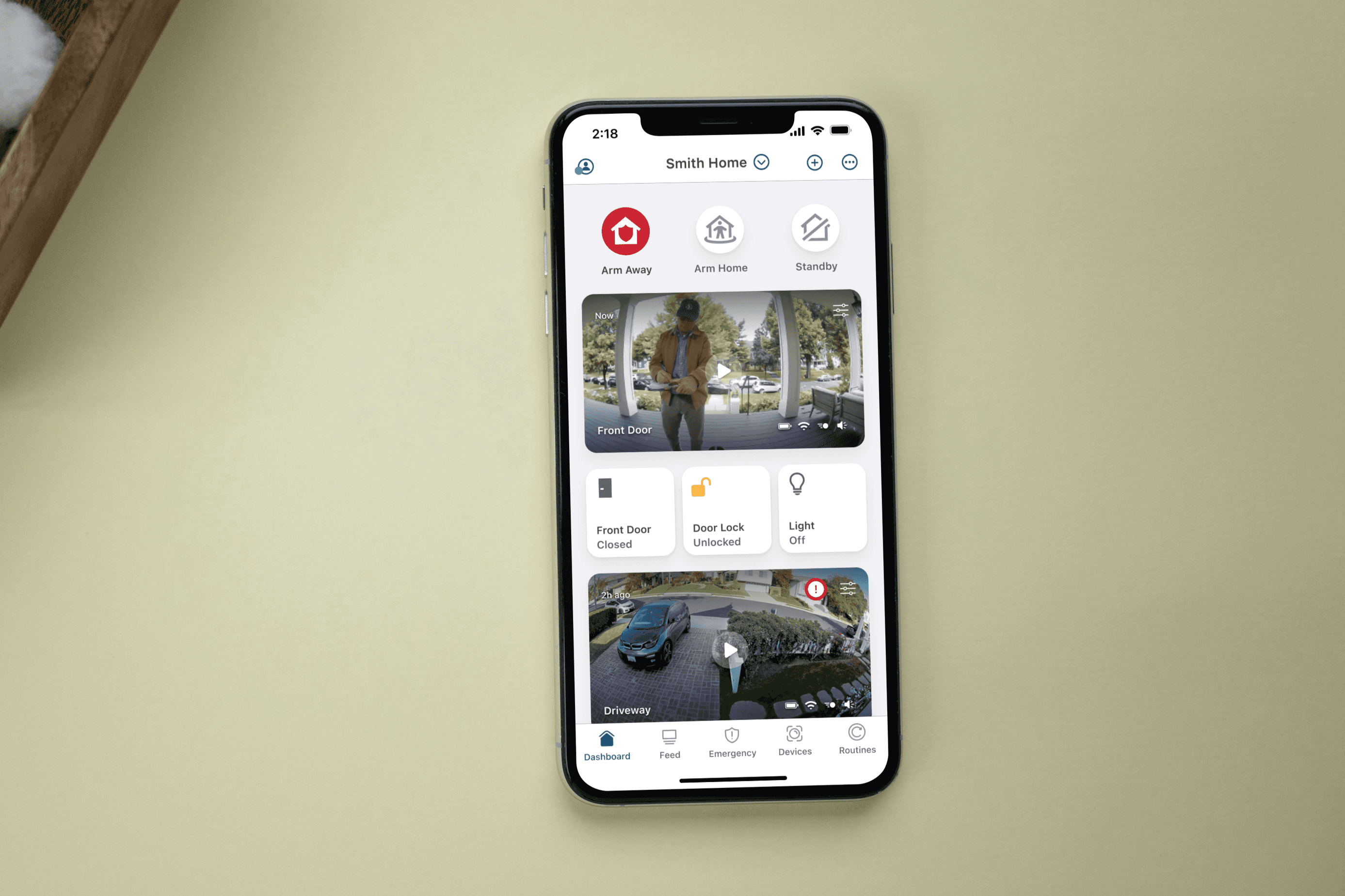 Mockup of a mobile app in a person's hand