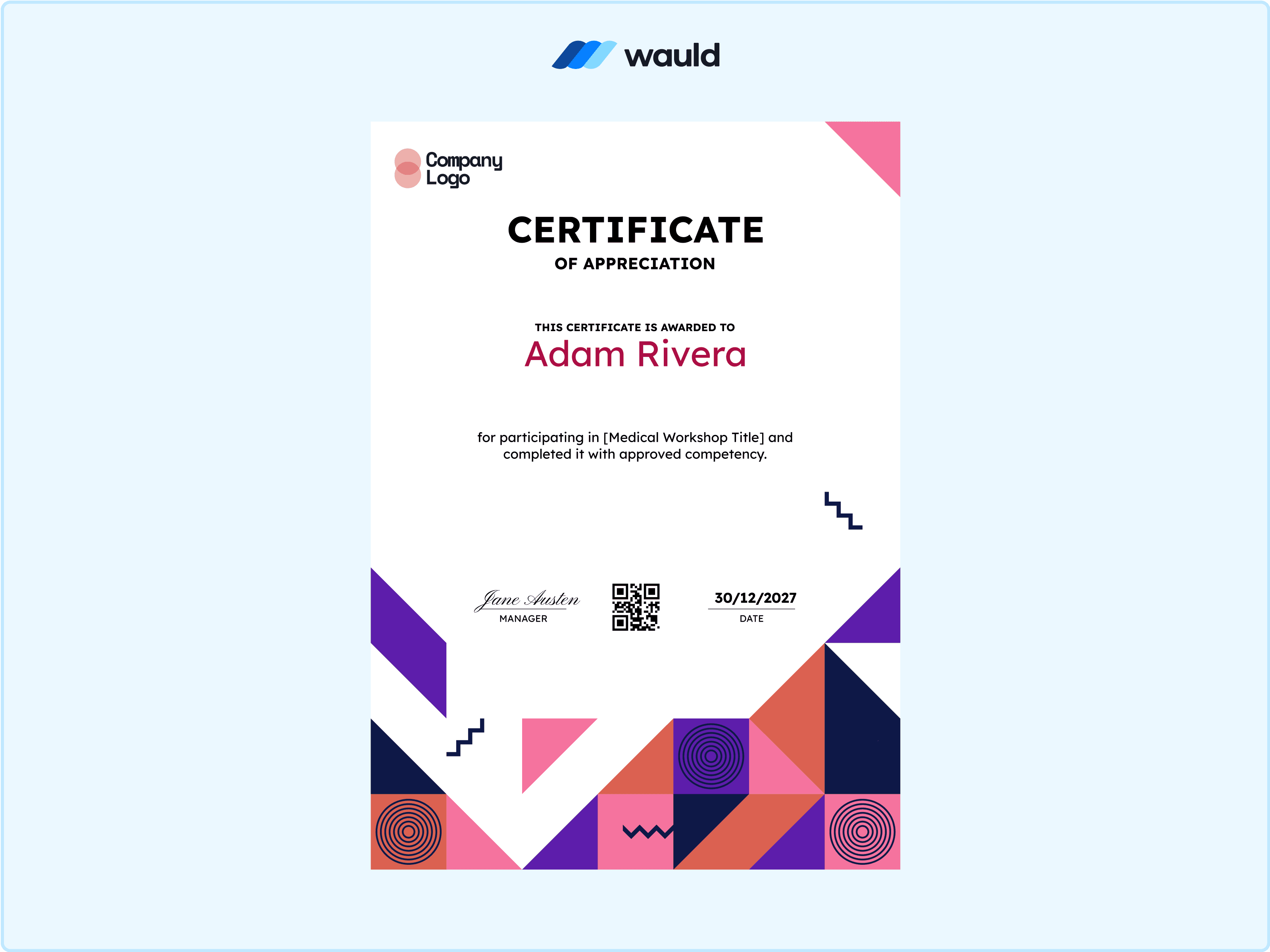 Wauld - A Portrait Medical Certificate Template