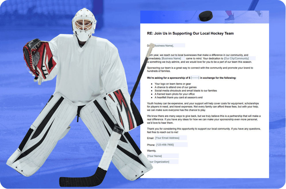 Hockey Sponsorship Letter Template