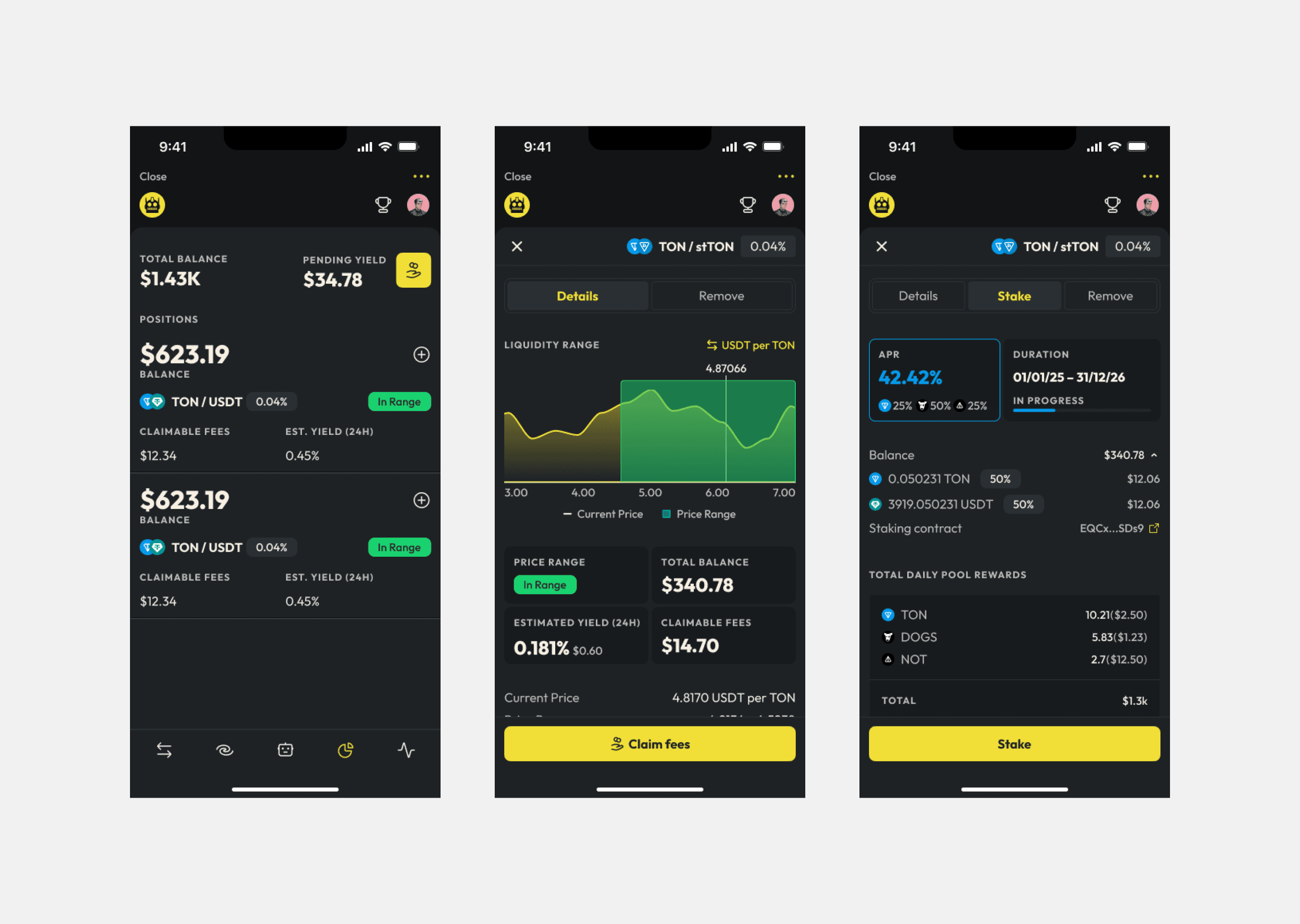 Liquidity pool detail, mobile
