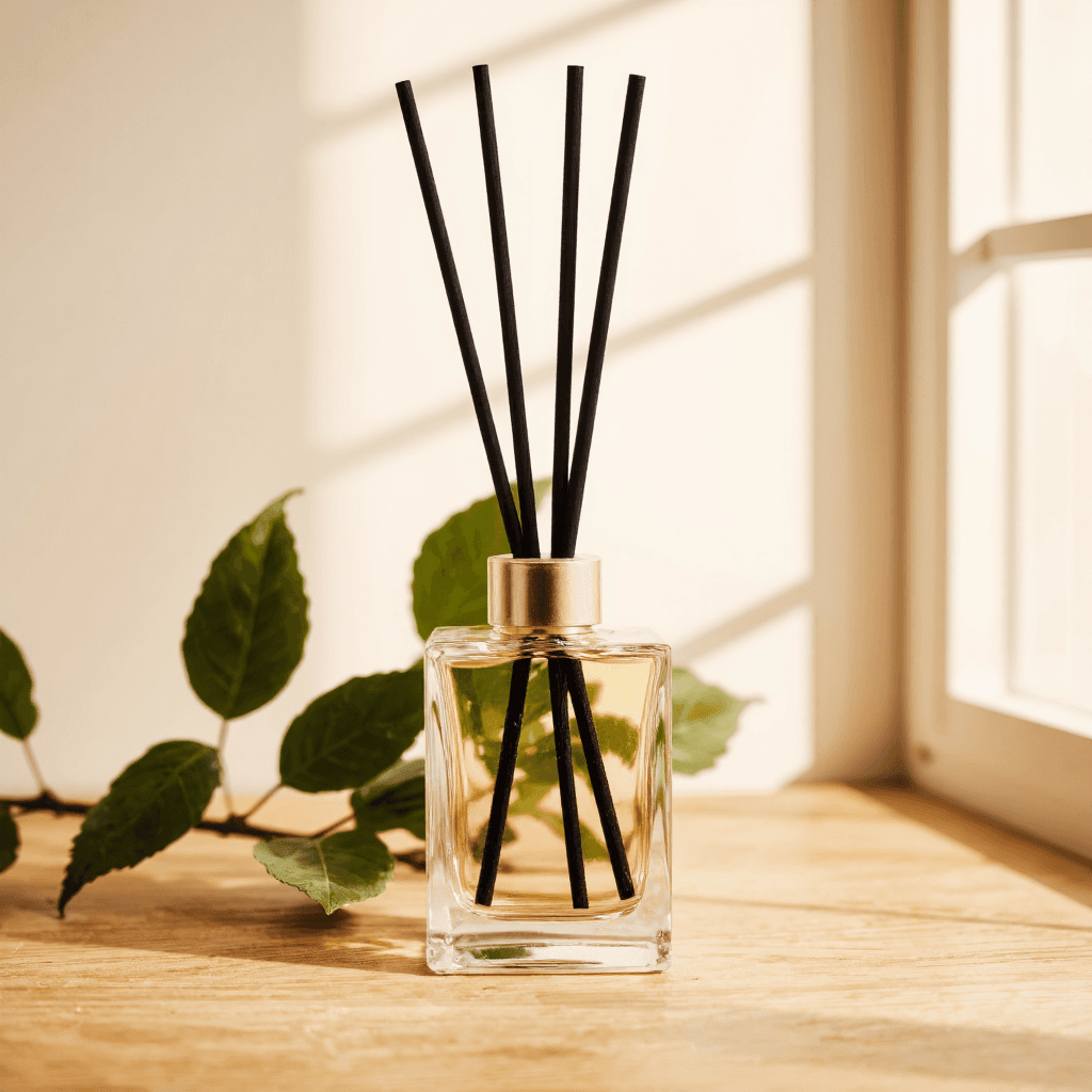 product photography of a bottle of fragrance diffuser