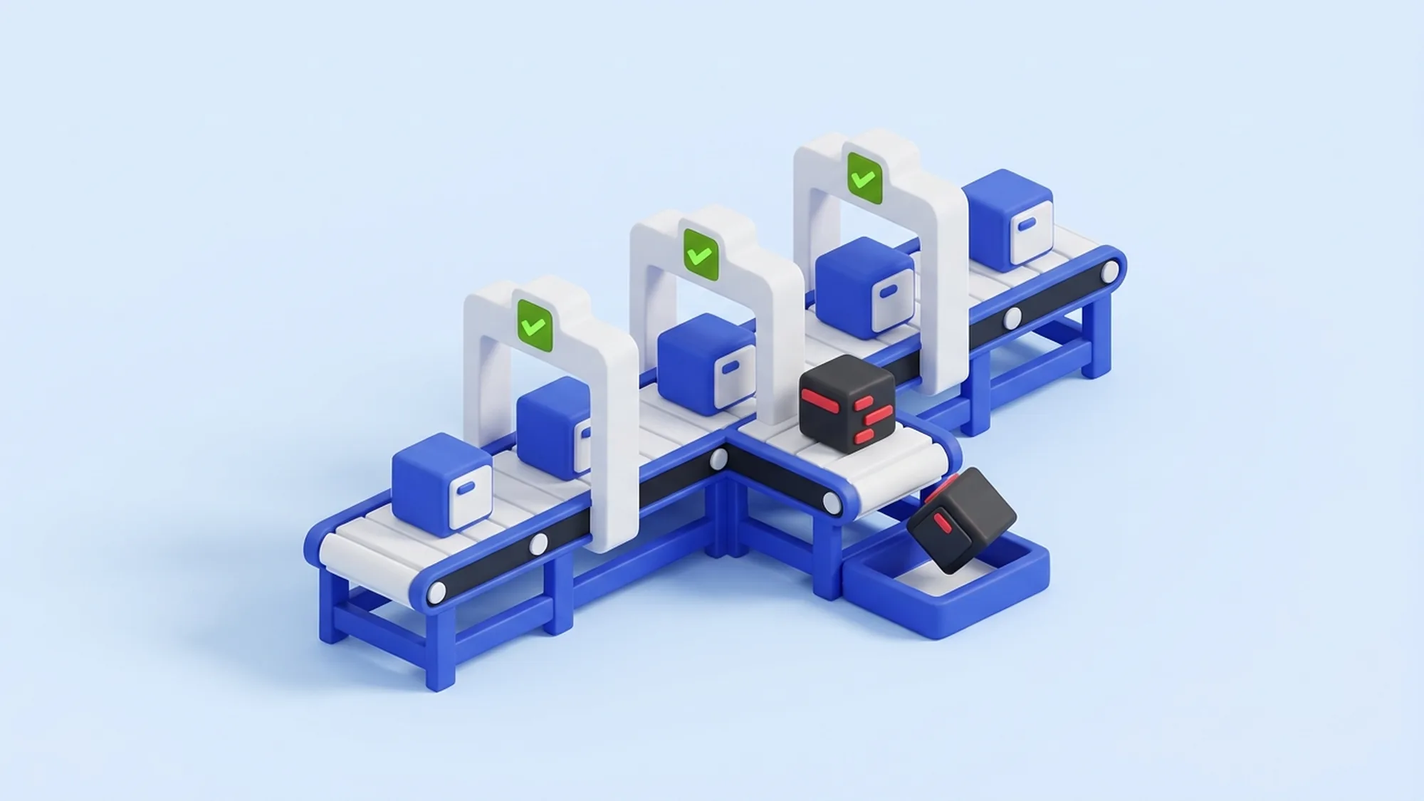 Illustration 3D des tests automatisés PHP dans un pipeline CI/CD GitLab