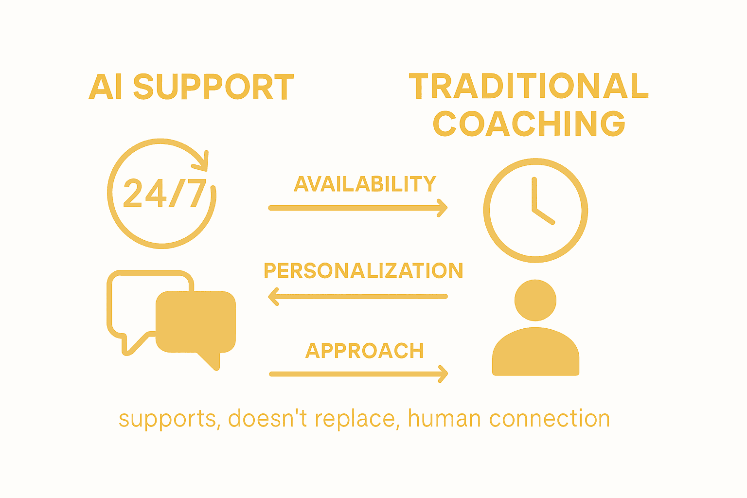 Infographic comparing AI and traditional coaching