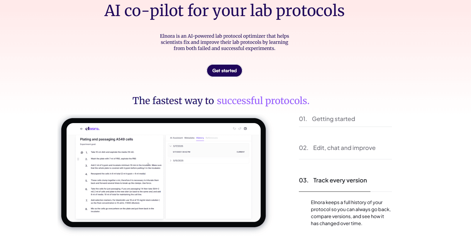 Elnora - AI co-pilot for your lab protocols