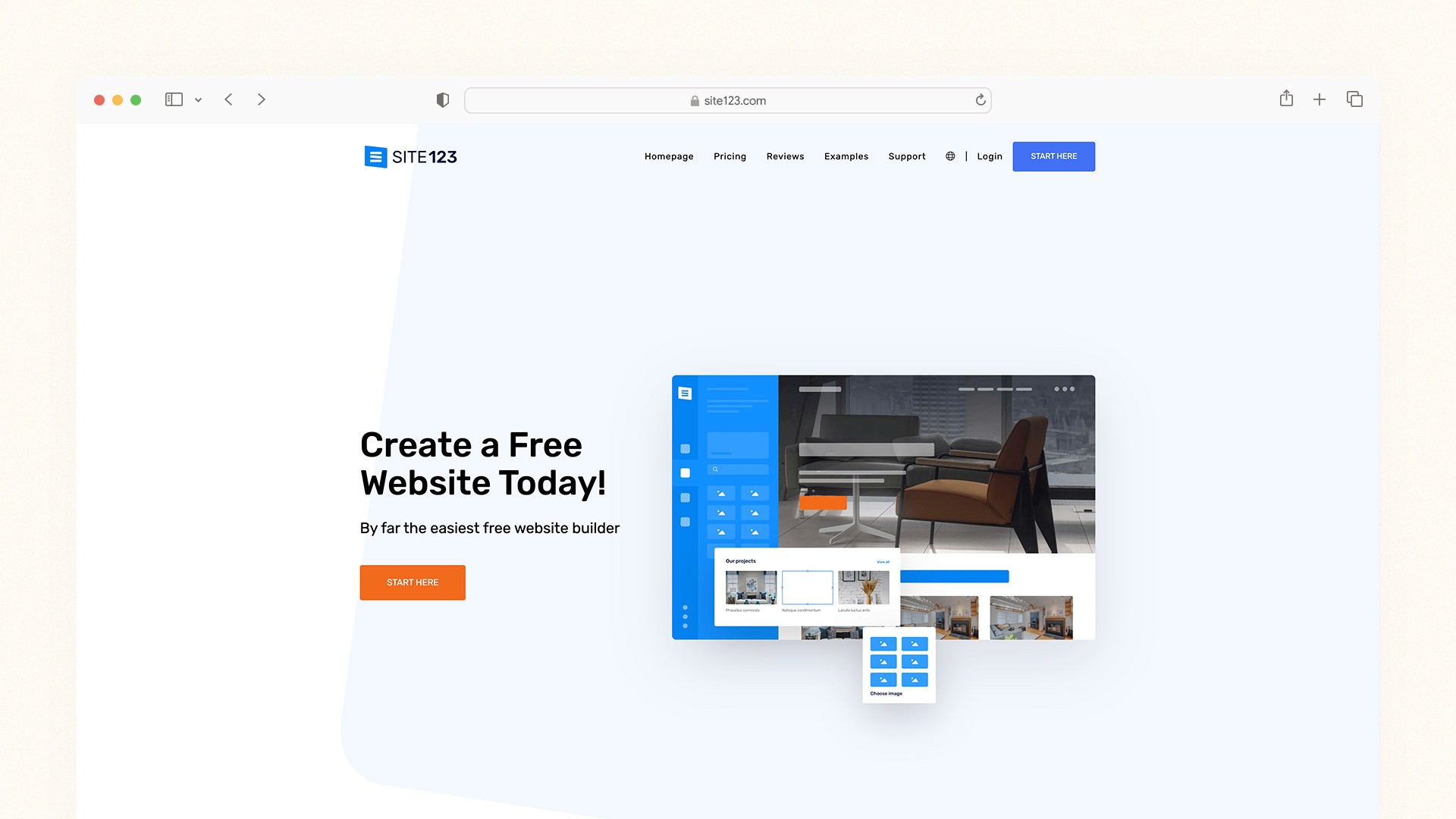 SITE123 — Simplest Free DIY Builder