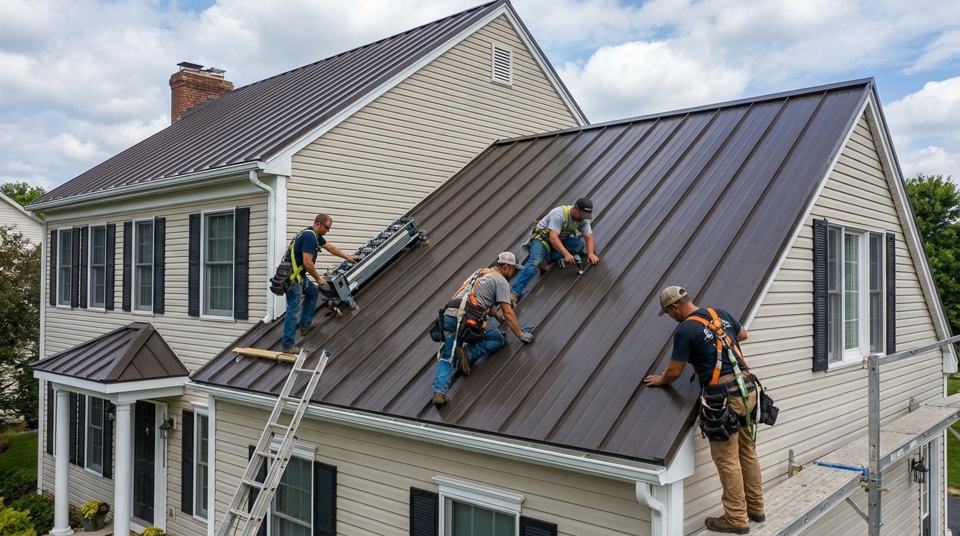 Professional metal roof installation labor costs