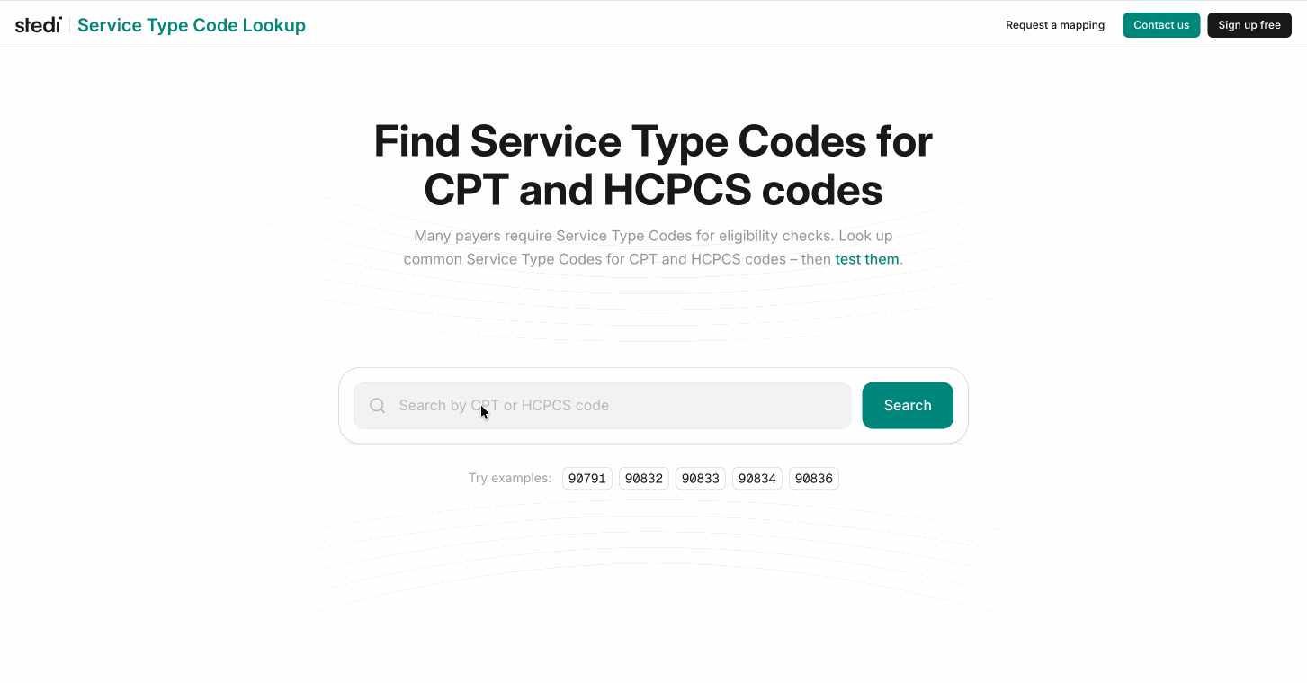 Introducing the CPT/HCPCS to Service Type Code lookup tool
