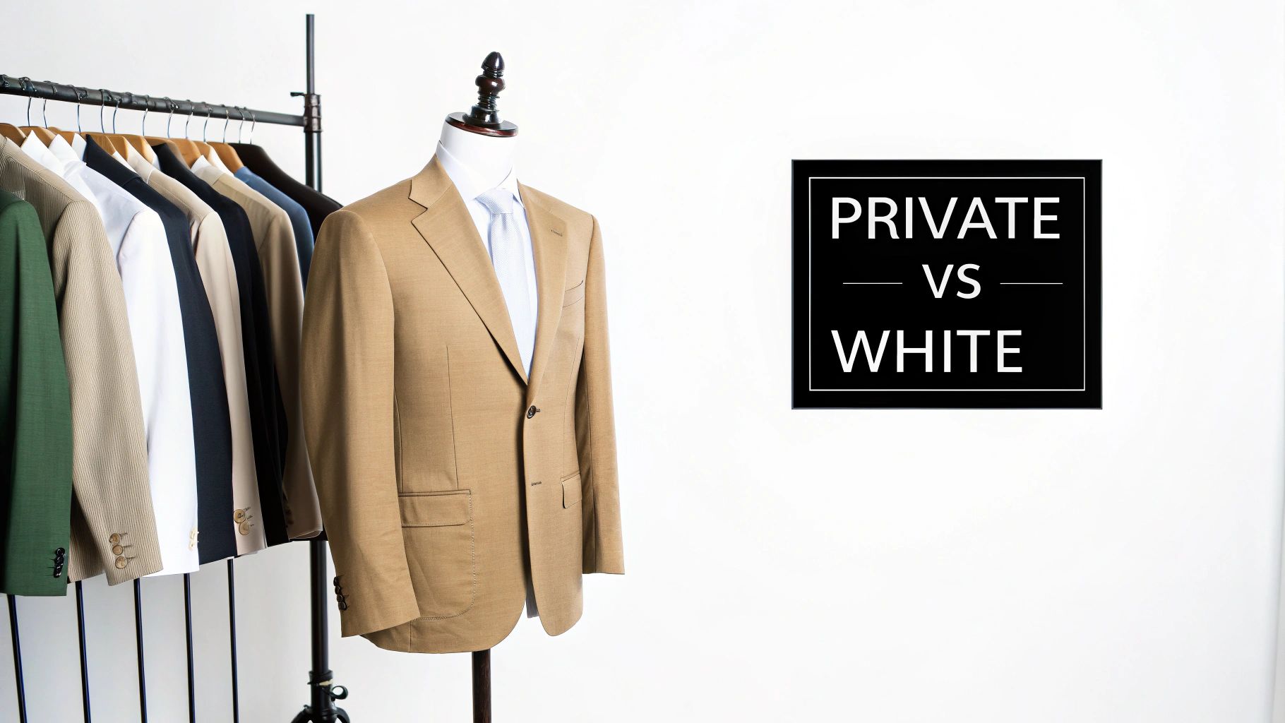 Two product boxes, one blue and one orange, representing the choice between private and white label models.