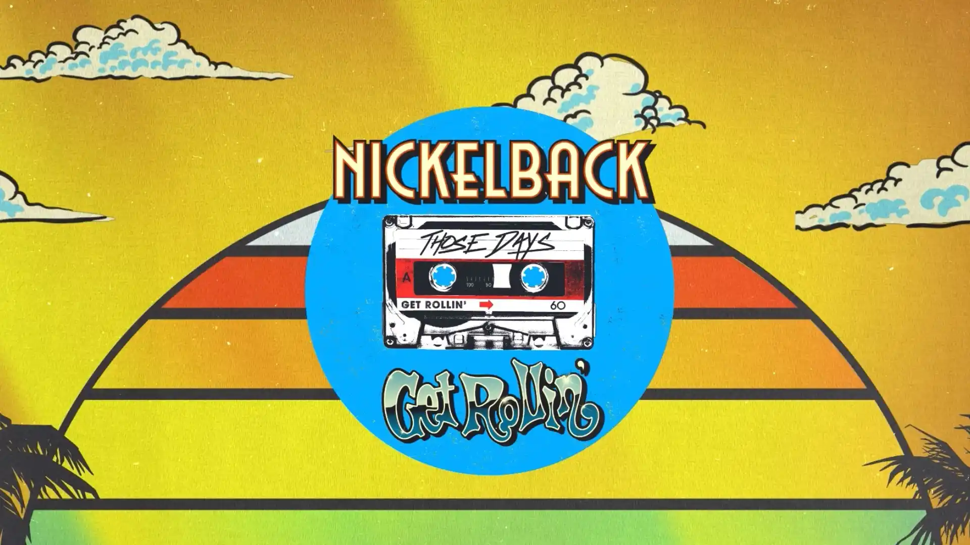 Branded Nickelback ‘Those Days’ artwork used as a visual backdrop during a livestream premiere.