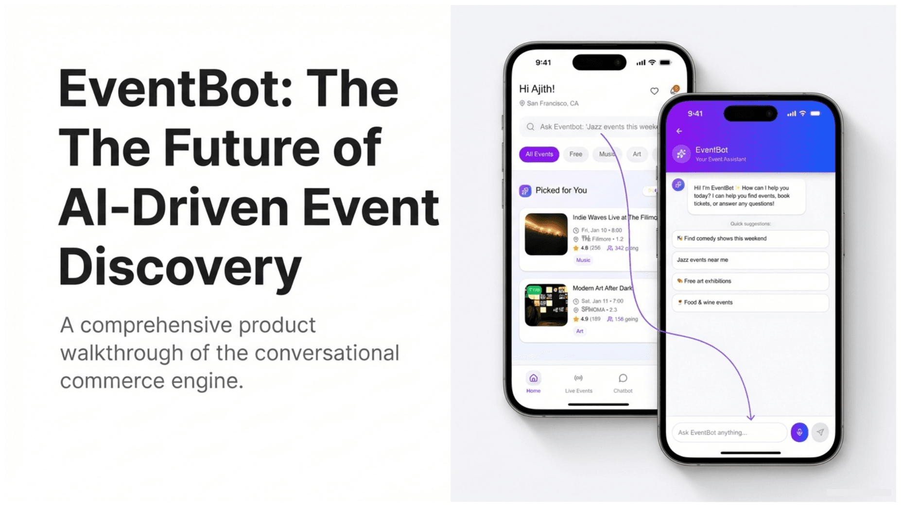 This project integrates an AI-powered recommendation system to help users discover events that match their interests, location, and behavior. Instead of browsing endlessly, users receive personalized event suggestions, making the booking experience faster and more relevant.