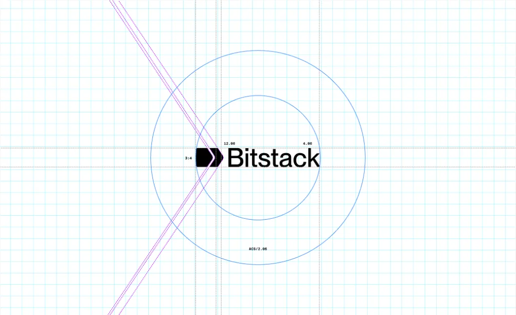 Bitstack logotype construction grid