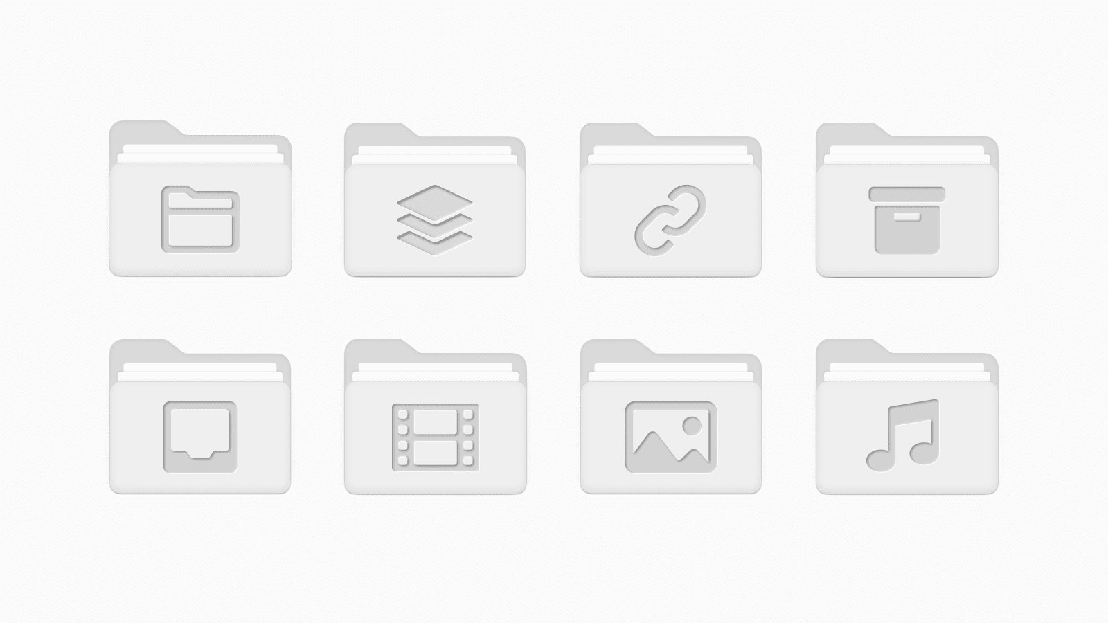 Minimalist custom desktop folder icons