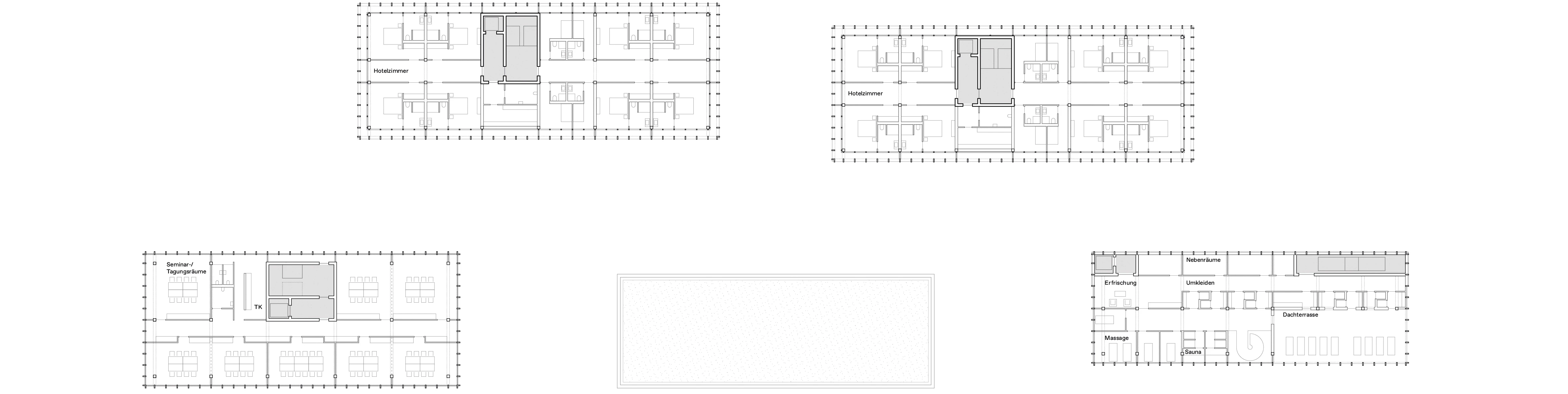 Obergeschoss-Grundriss des Projekts Kraftwerk Heegermühle in Eberswalde mit innerer Organisation und Nutzungsebenen