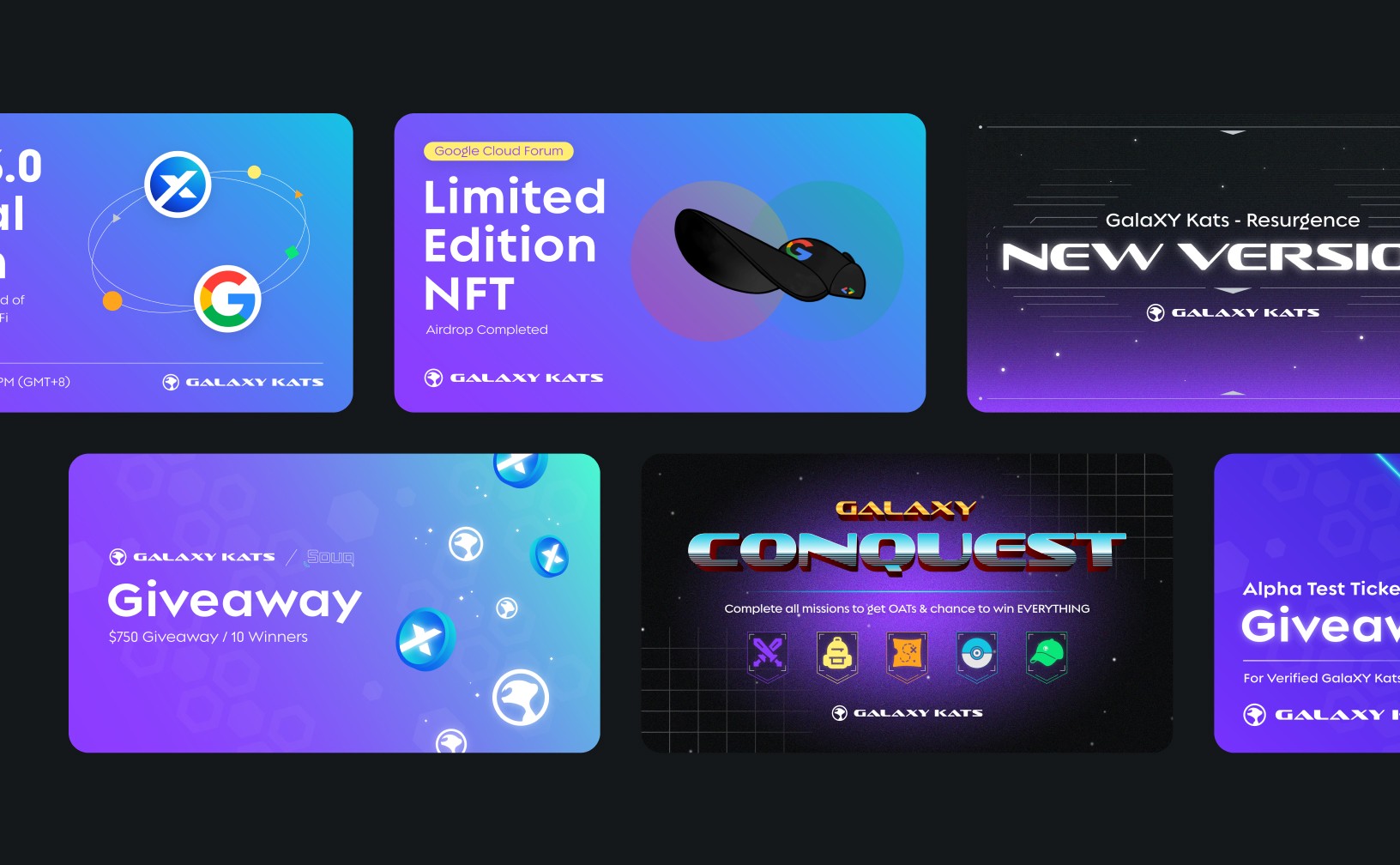 A few social media materials in row