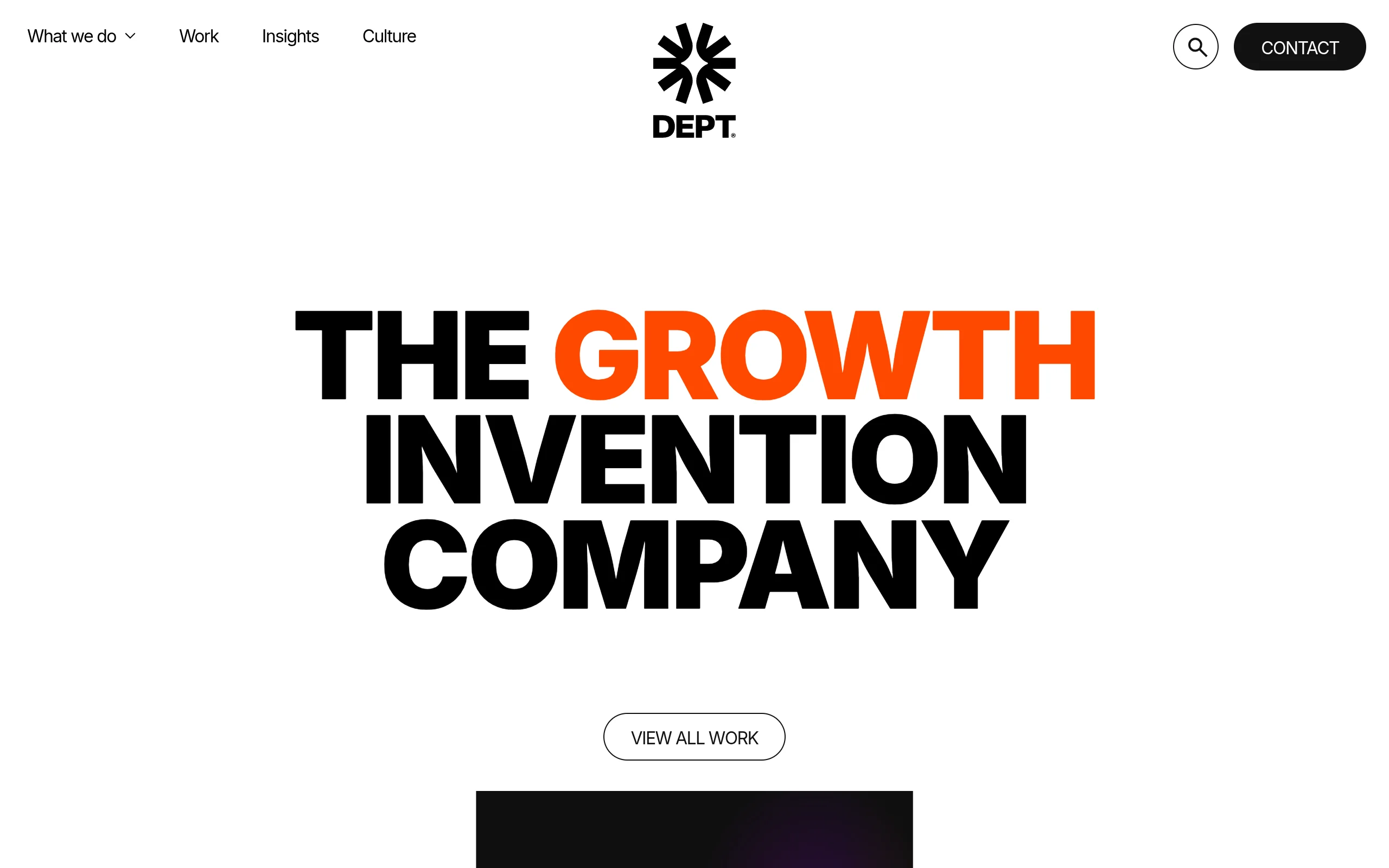 DEPT homepage screenshot