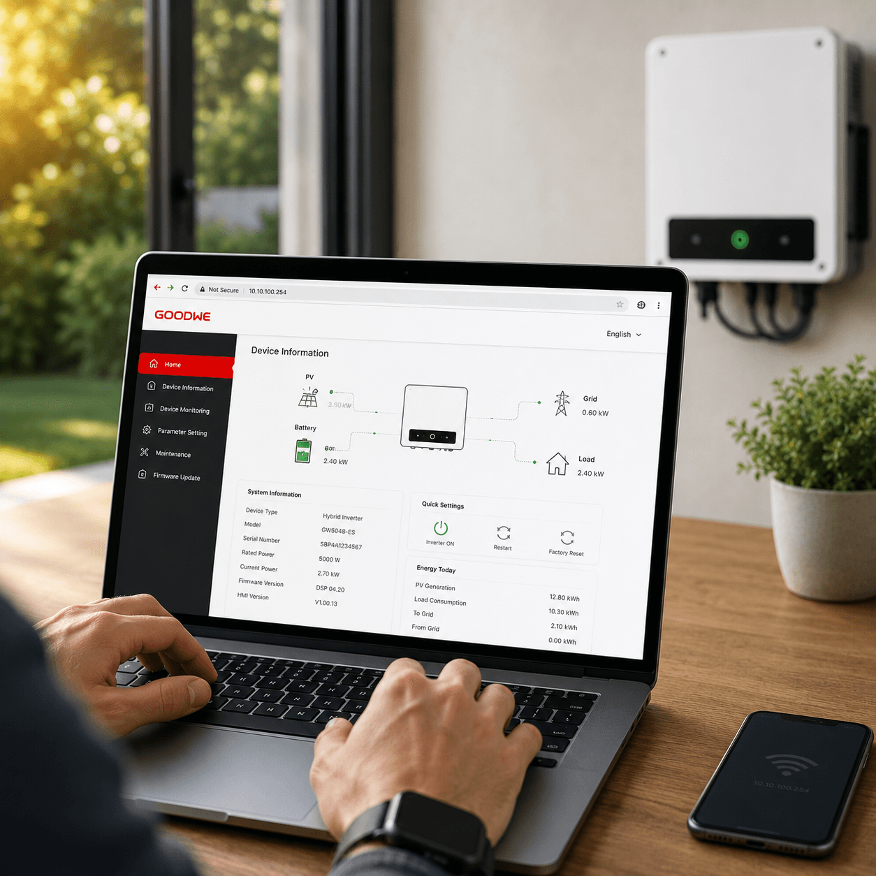 Reconnect GoodWe WiFi — Web Browser