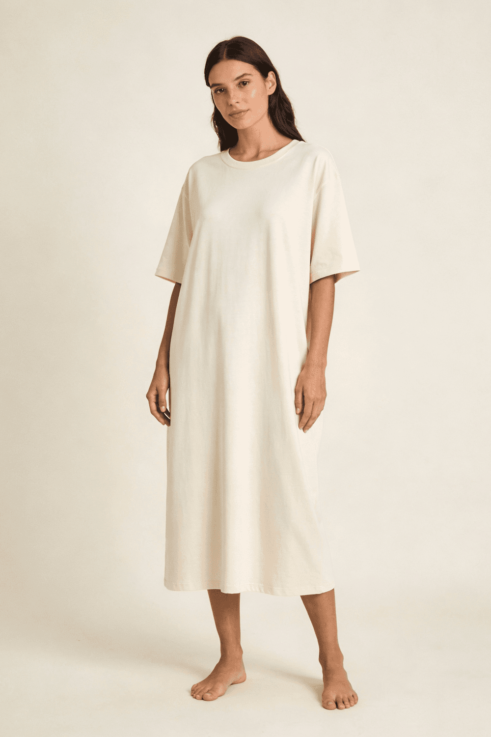 Panelled twill maxi skirt