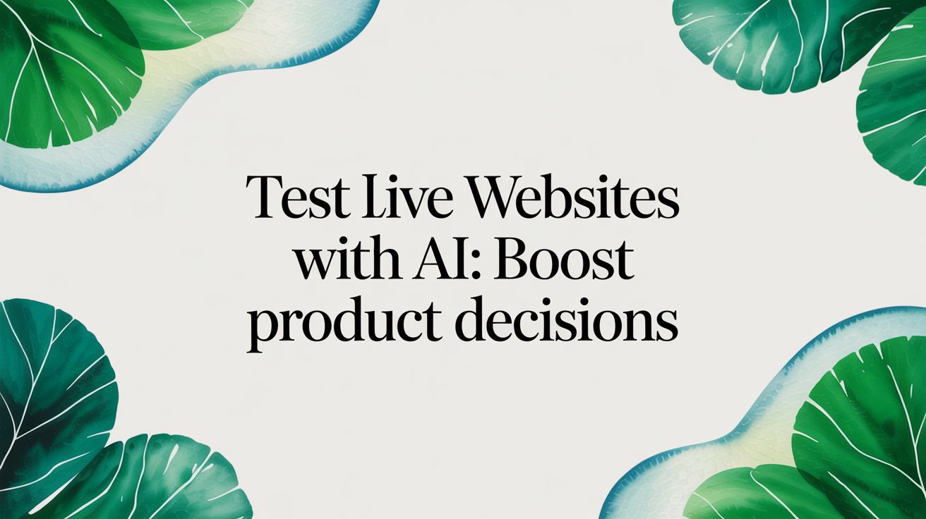 Test Live Websites with AI: Boost Product Decisions