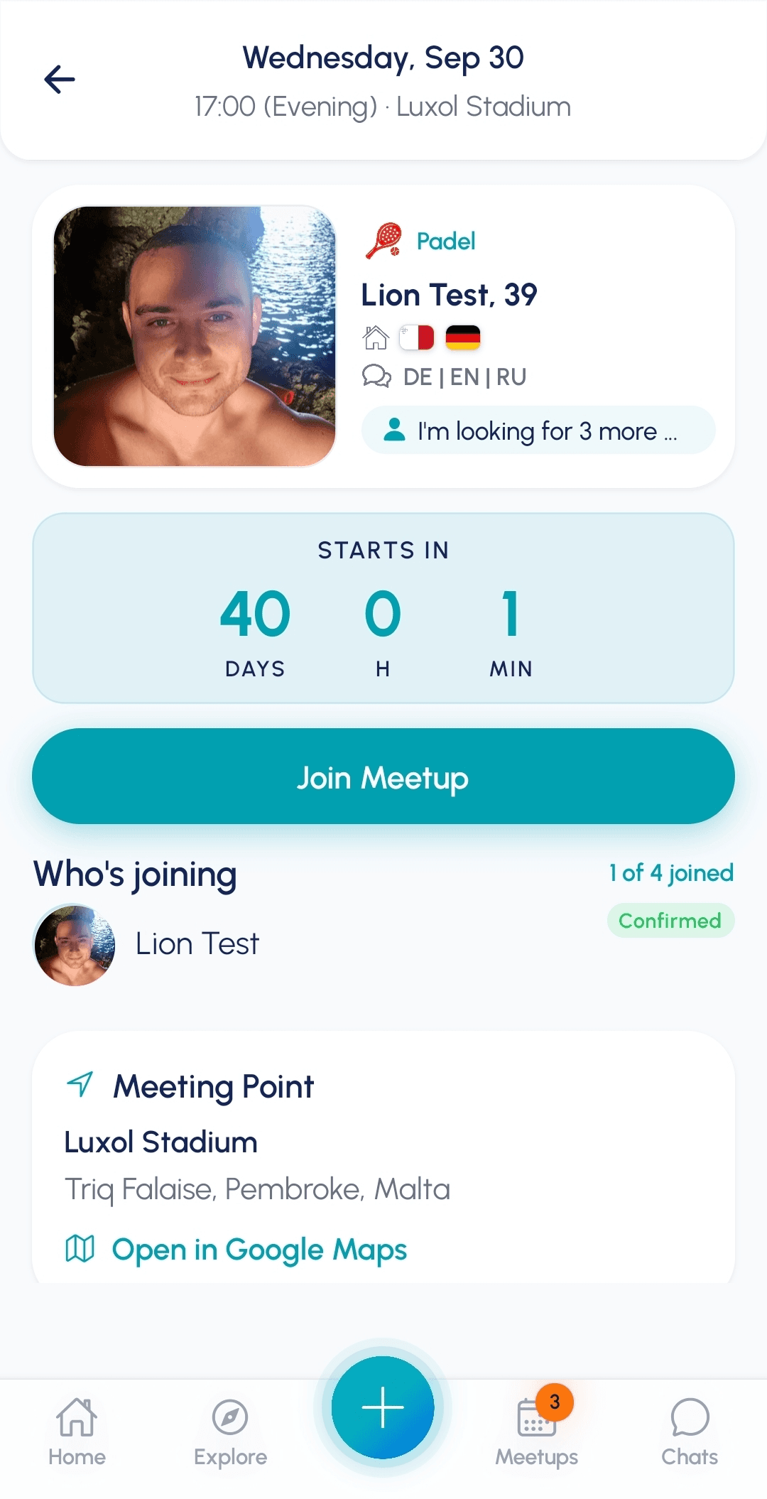 Meetup Card