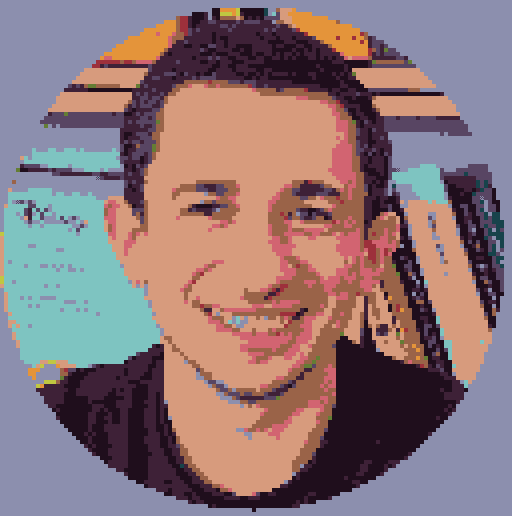 Pixel portrait of Victor Figlin.